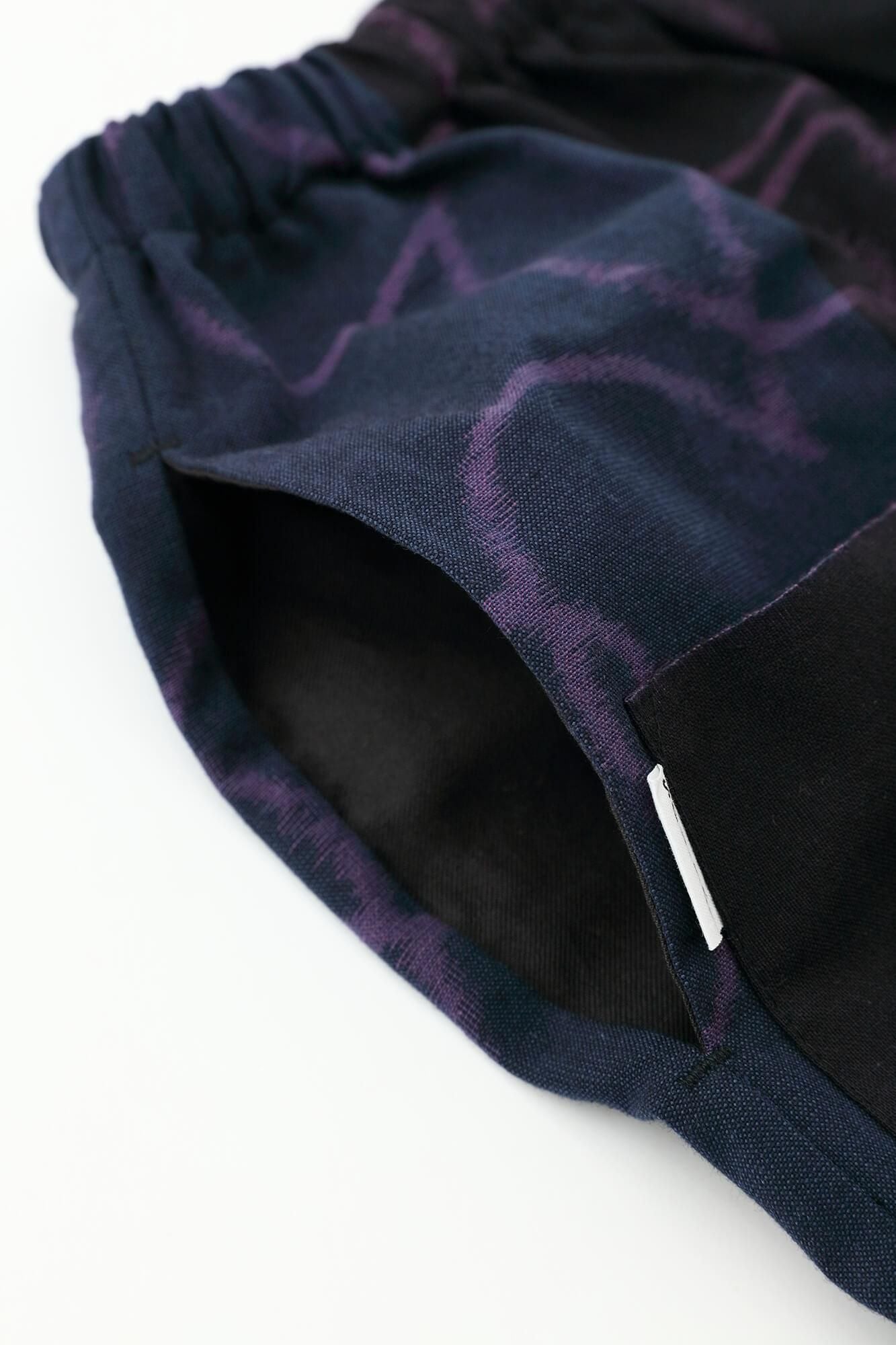 Monpe Workers Pants Kurume Kasuri Monpe / Happiness Black