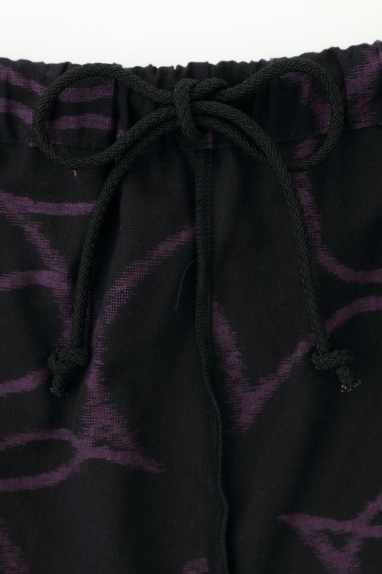 Monpe Workers Pants Kurume Kasuri Monpe / Happiness Black