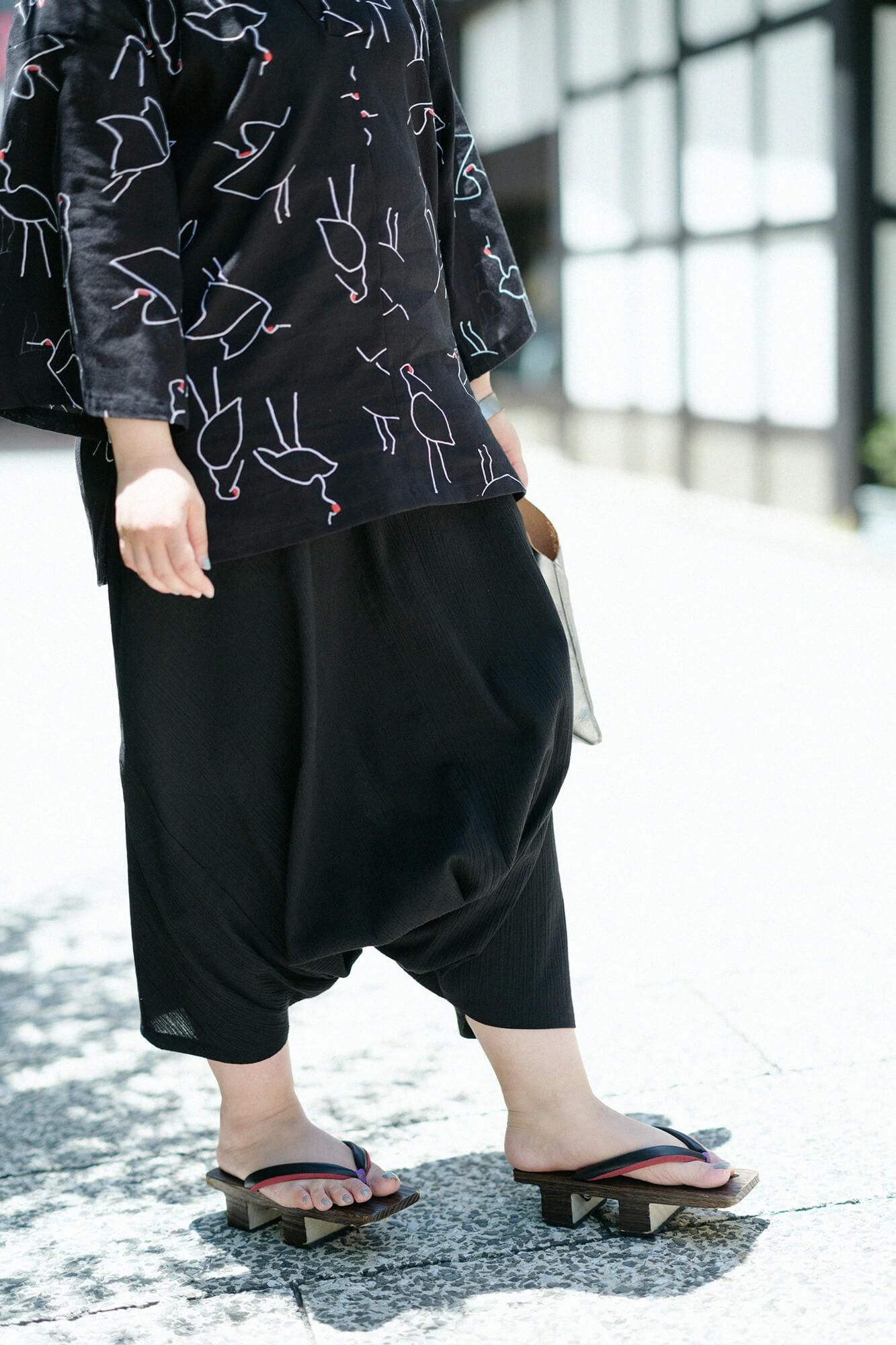 SOU•SOU 高島縮 富士（ふじ） 濡羽色　XSサイズ 高島縮 20/20 富士（ふじ） 2.0／濡羽色（ぬればいろ）×金襴緞子