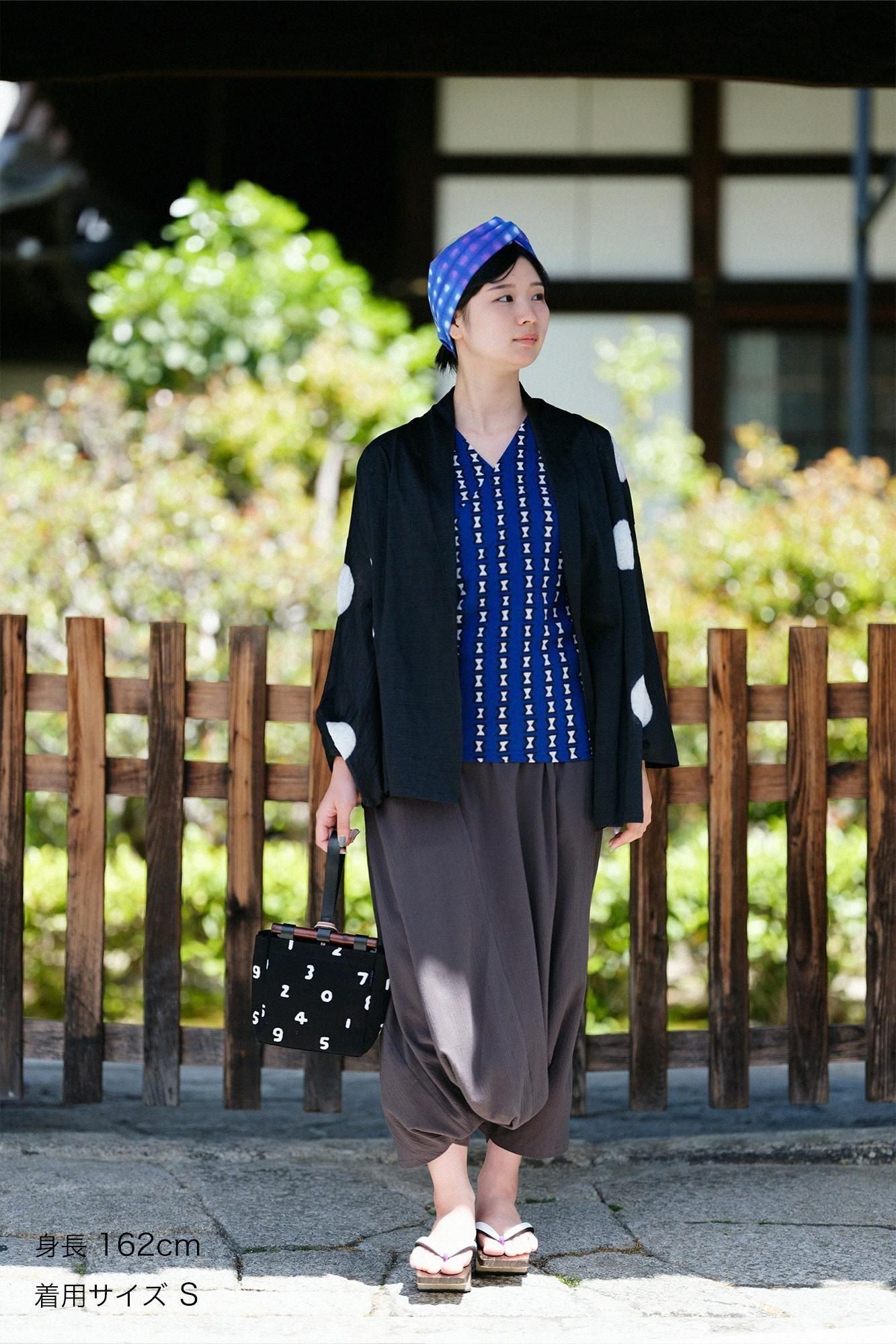 SOU・SOU　 高島縮 富士 離宮　S net限定】高島縮 20/20 富士（ふじ） 2.0／濡羽色（ぬればいろ）