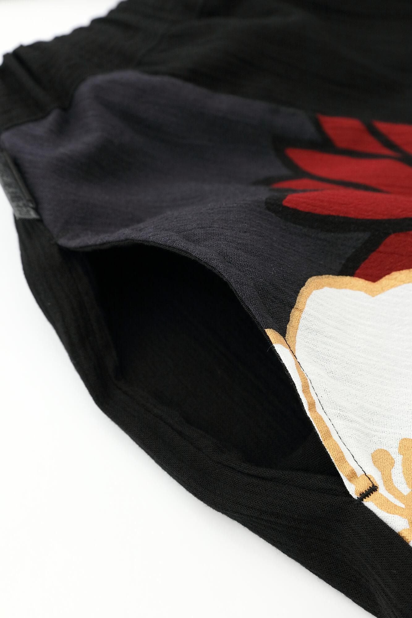 高島縮棉 20/20富士（飛鼠褲）2.0 / 黑色×金襴緞子