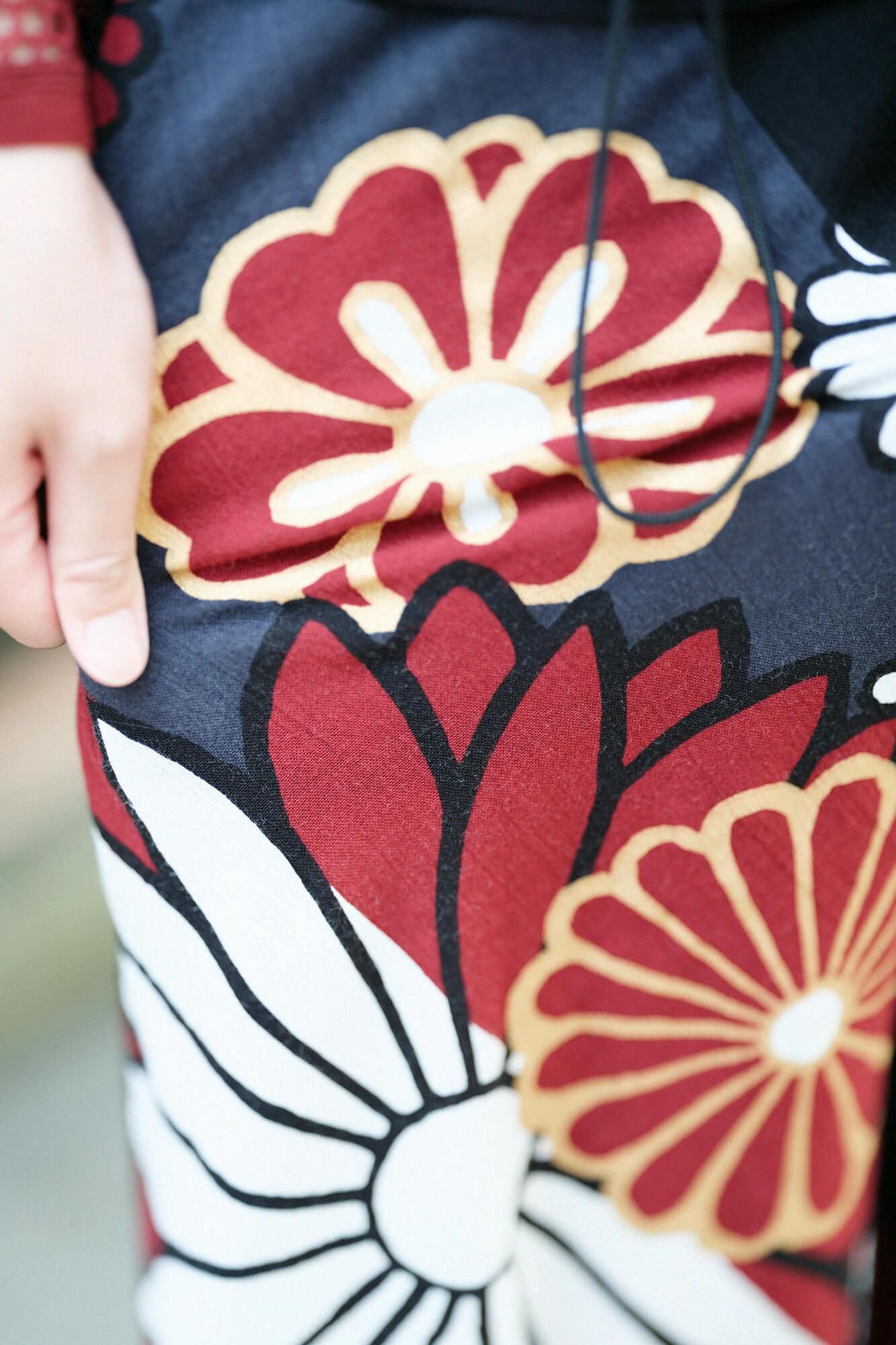 高島縮棉 20/20富士（飛鼠褲）2.0 / 黑色×金襴緞子