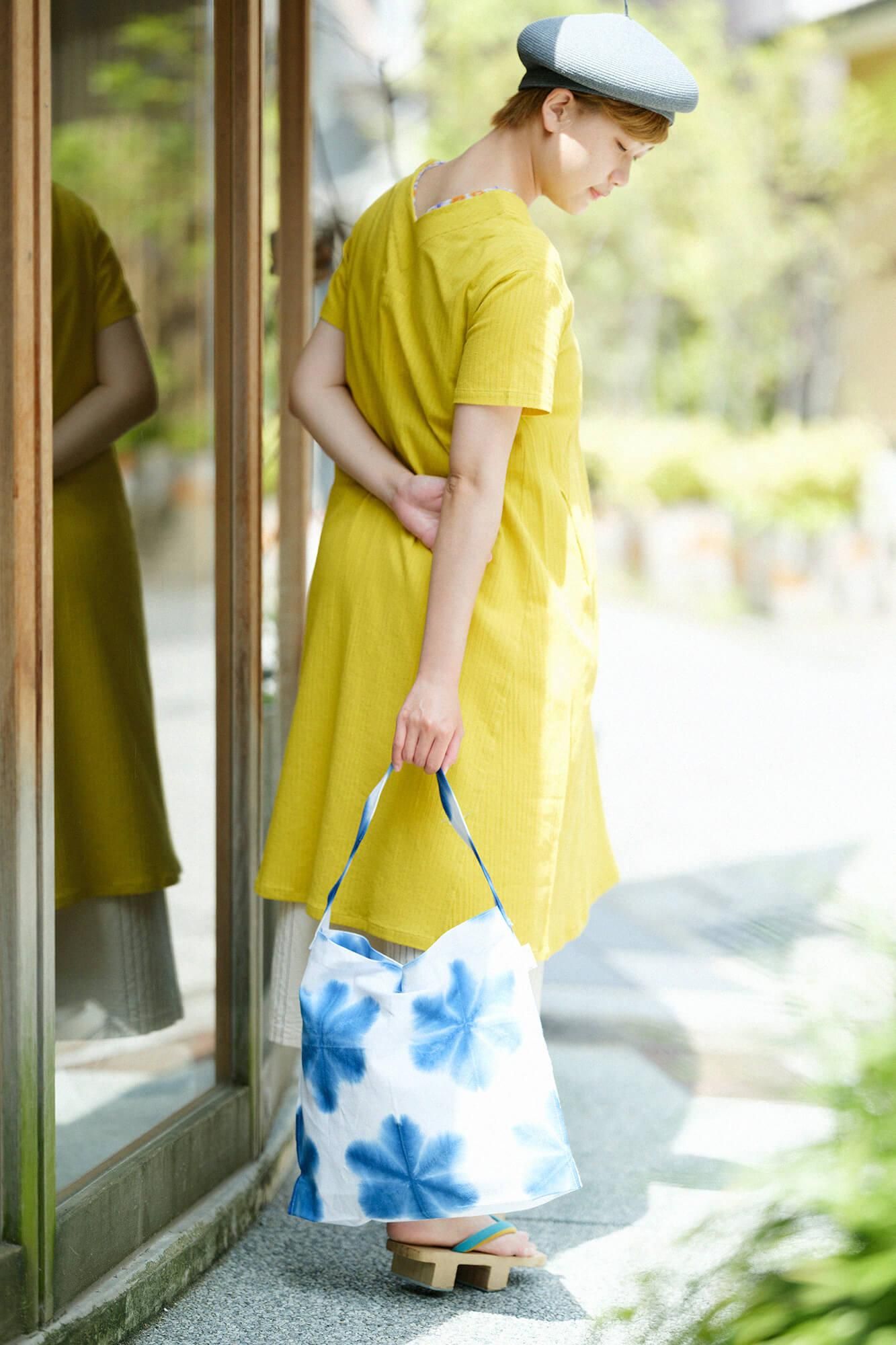 高島縮 40/20 空羽（あきは） 抜衿涼衣（ぬきえりりょうい）／金糸雀色（かなりあいろ）