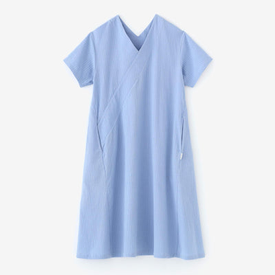 高島縮 40/20 空羽（あきは） 抜衿涼衣（ぬきえりりょうい）／淡水色（うすみずいろ）