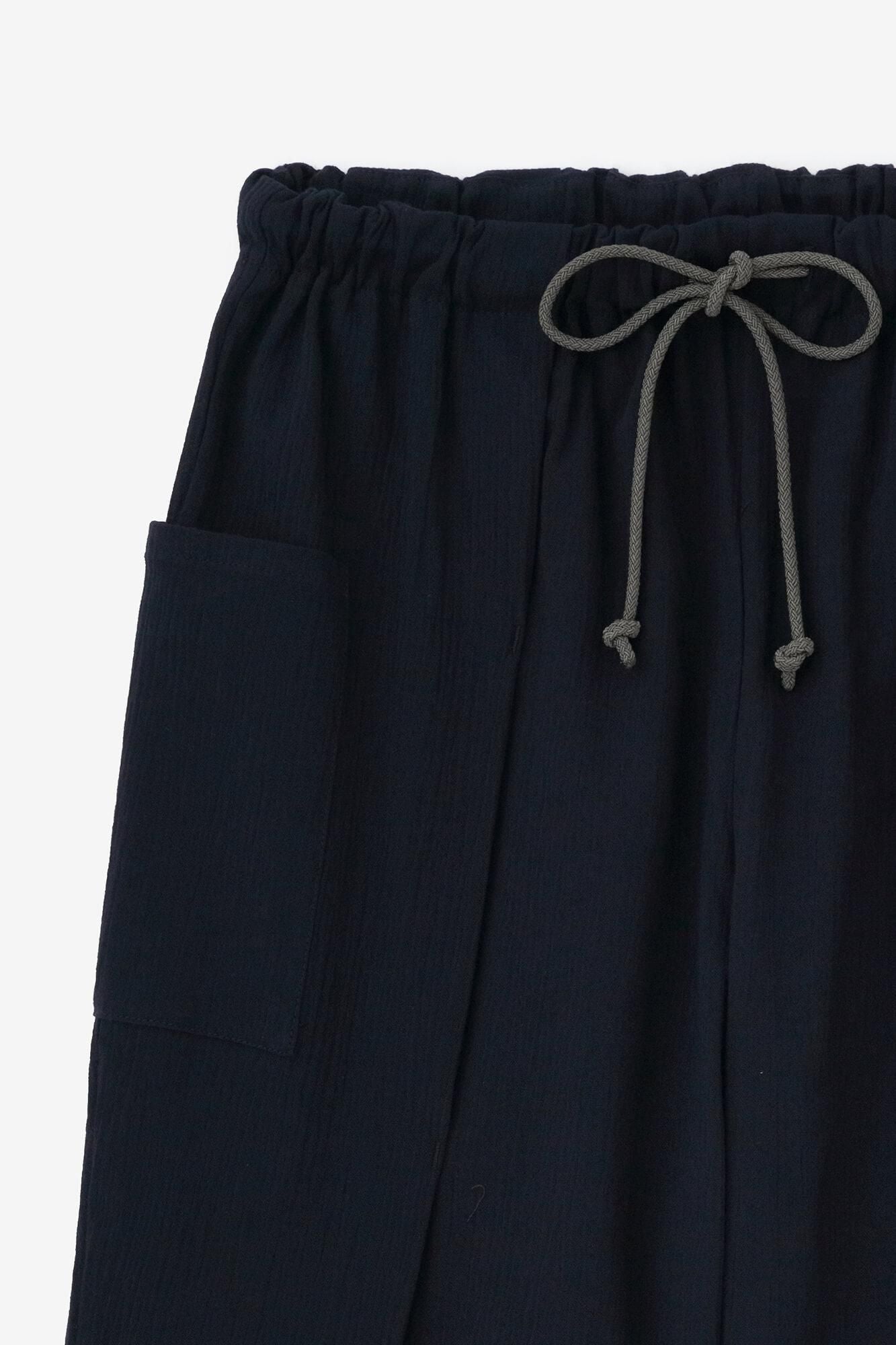 Chizimi Cotton 20/20 Skinny Pants Pleated Dark Blue