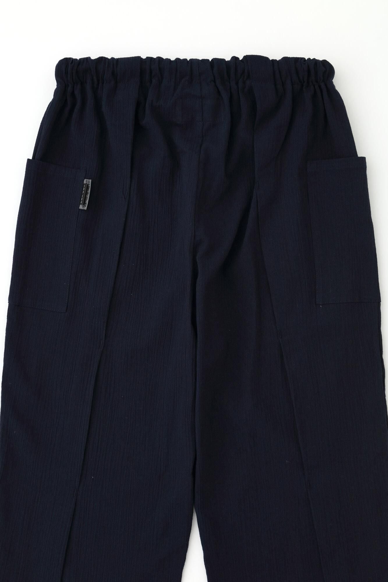 Chizimi Cotton 20/20 Skinny Pants Pleated Dark Blue