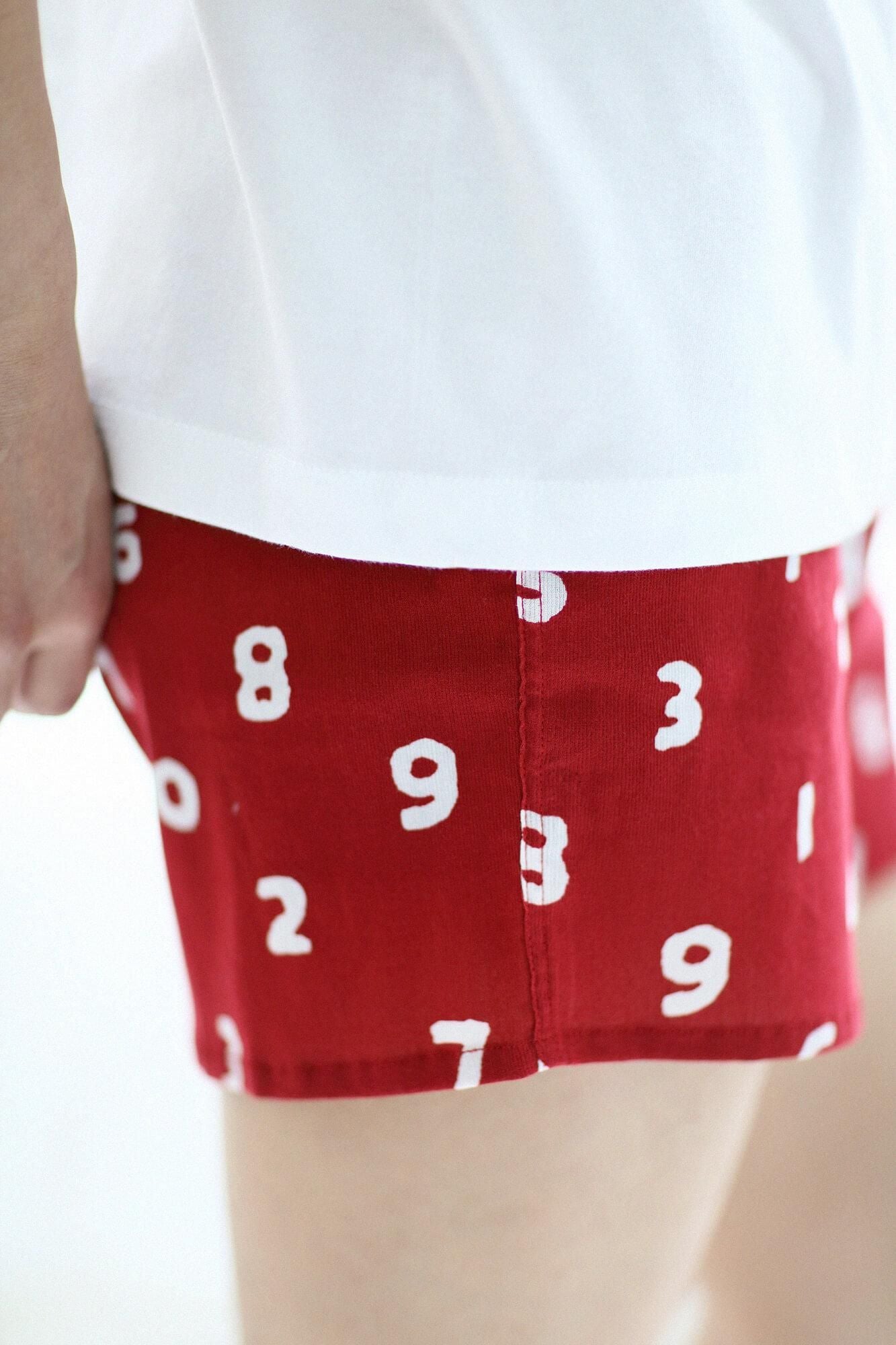 高島縮 40/40 テキスタイルトランクス／SO-SU-U 臙脂色（えんじいろ）