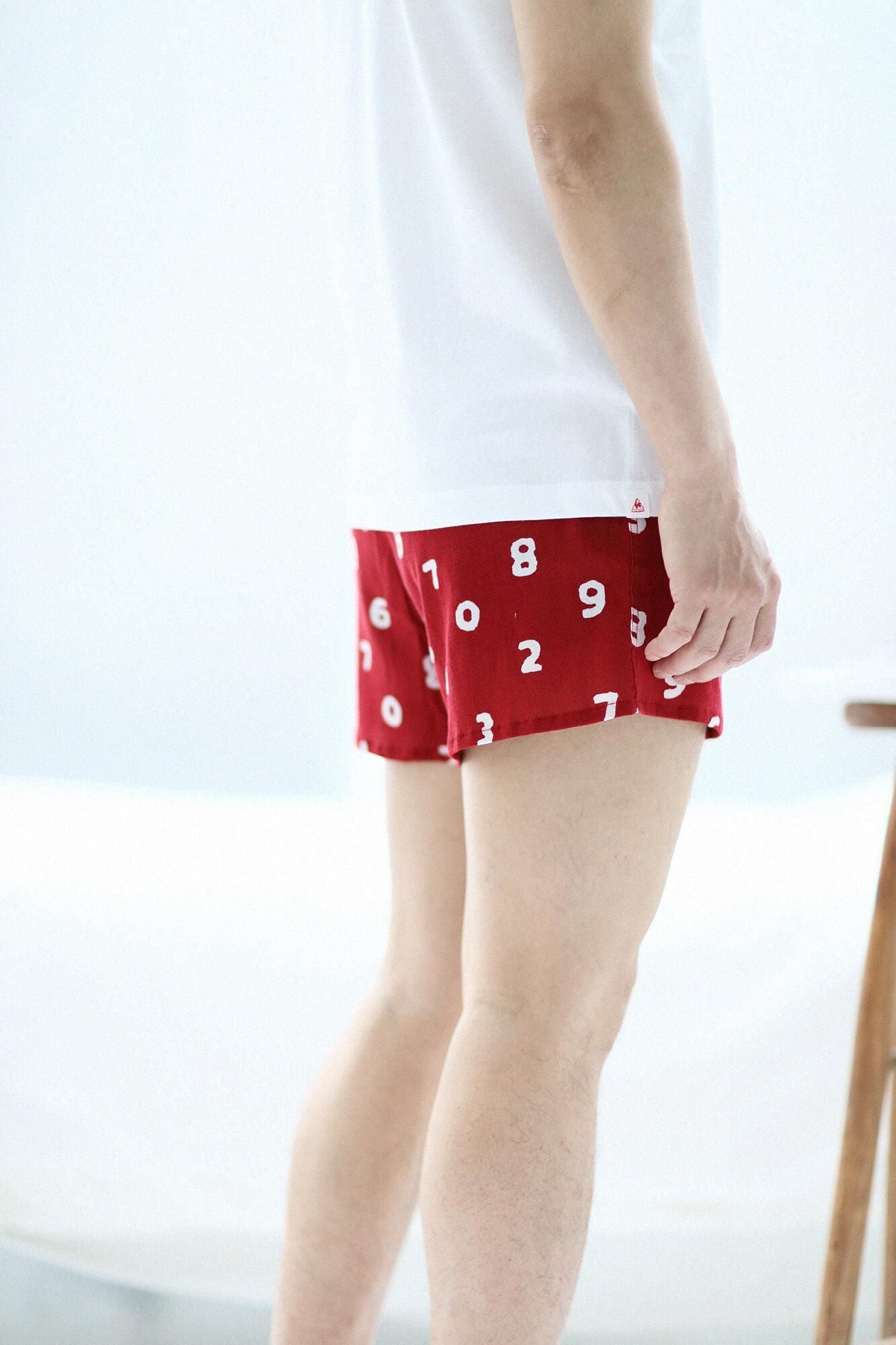 高島縮 40/40 テキスタイルトランクス／SO-SU-U 臙脂色（えんじいろ）