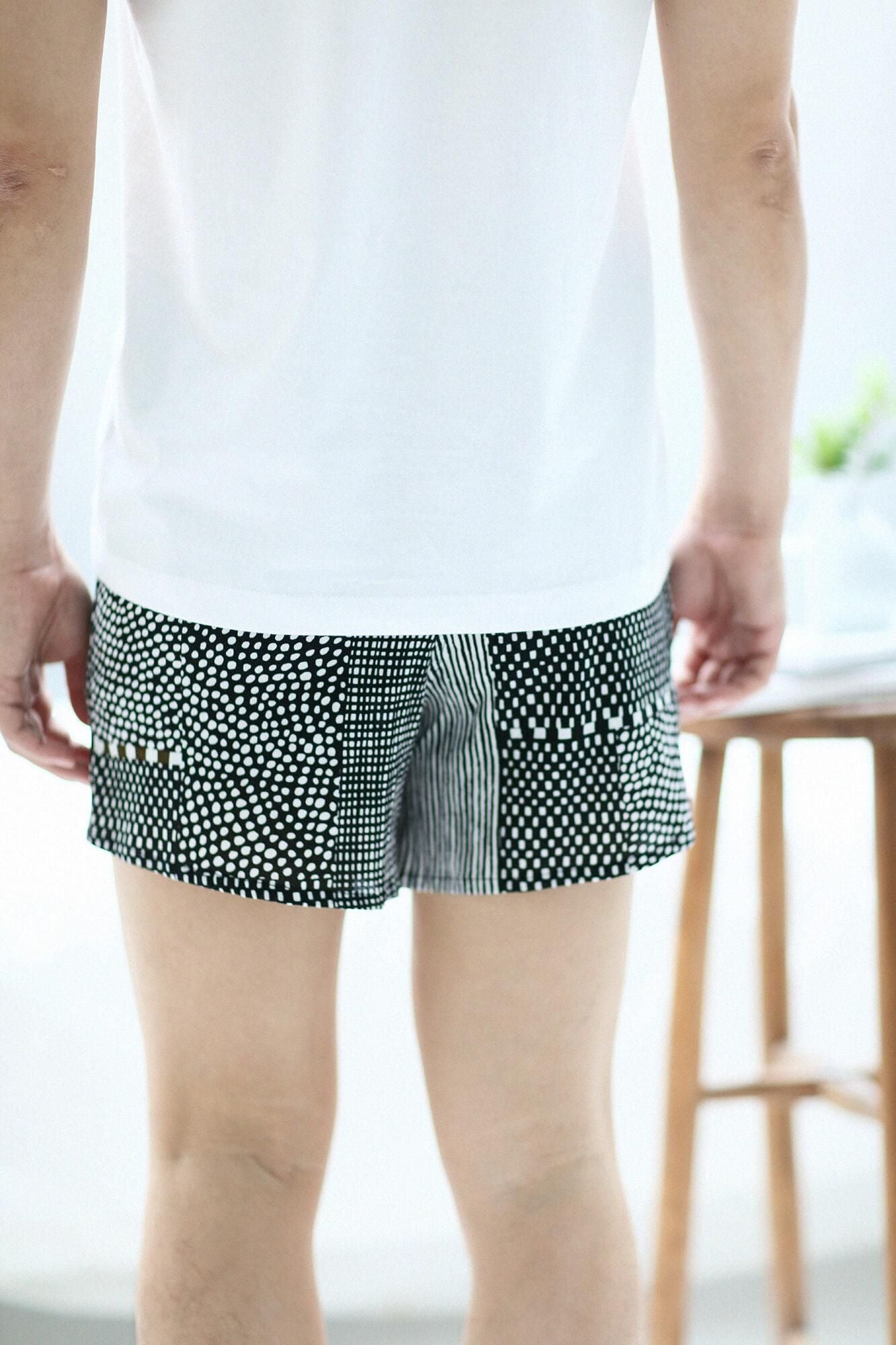 高島縮 40/40 テキスタイルトランクス／間がさね（まがさね） 墨黒（