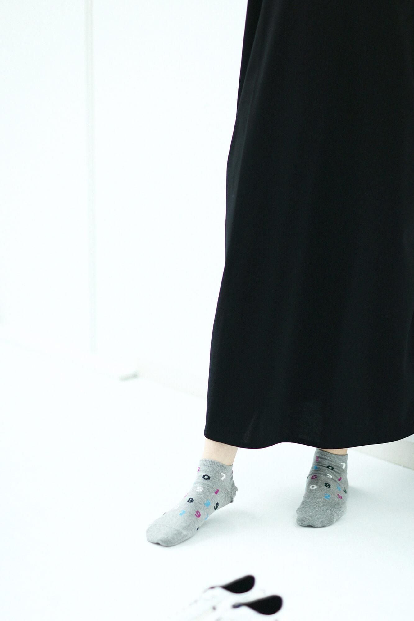 圓頭分趾襪（腳踝長度）／SO-SU-U十數 銀灰色