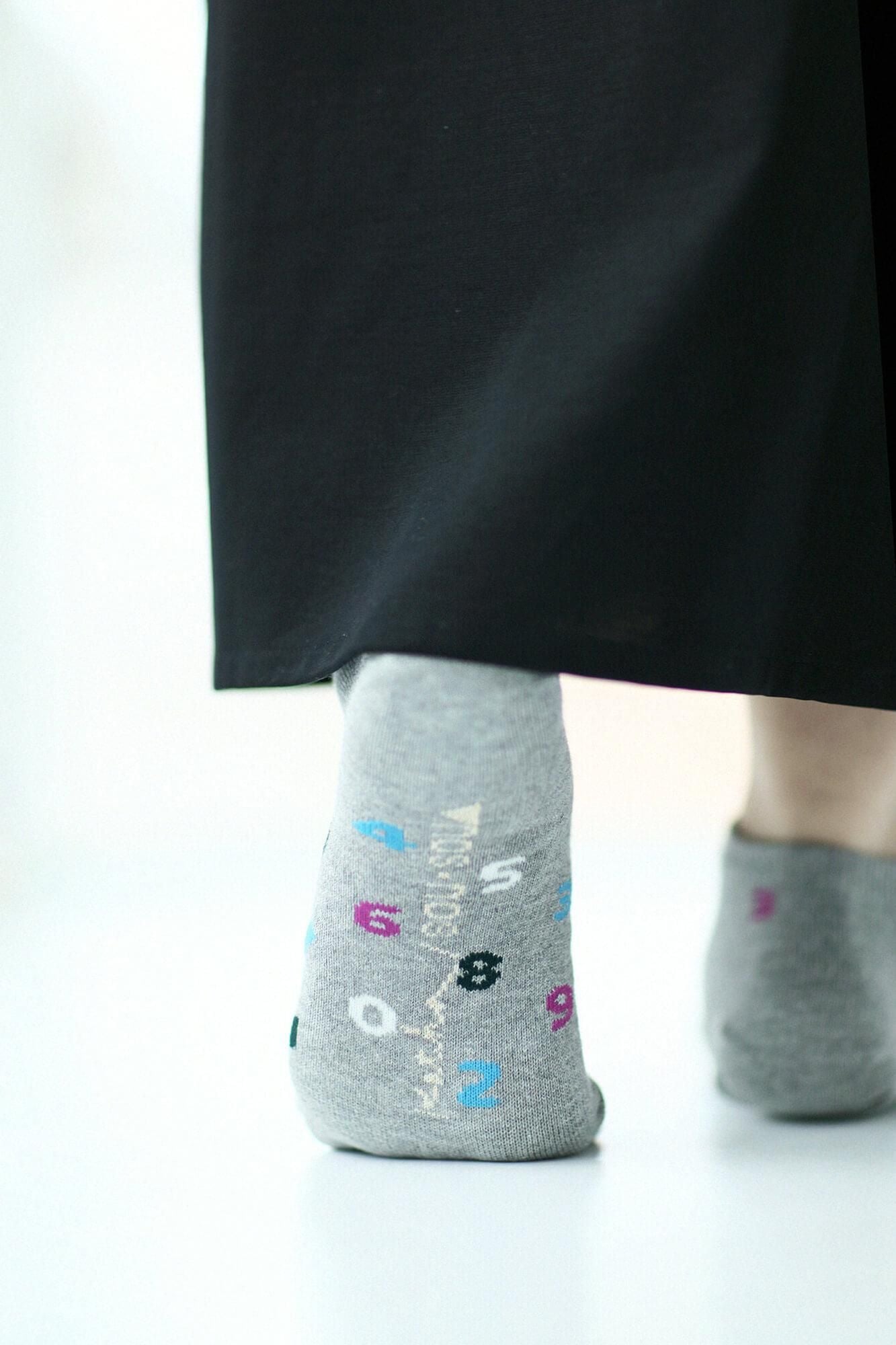 圓頭分趾襪（腳踝長度）／SO-SU-U十數 銀灰色