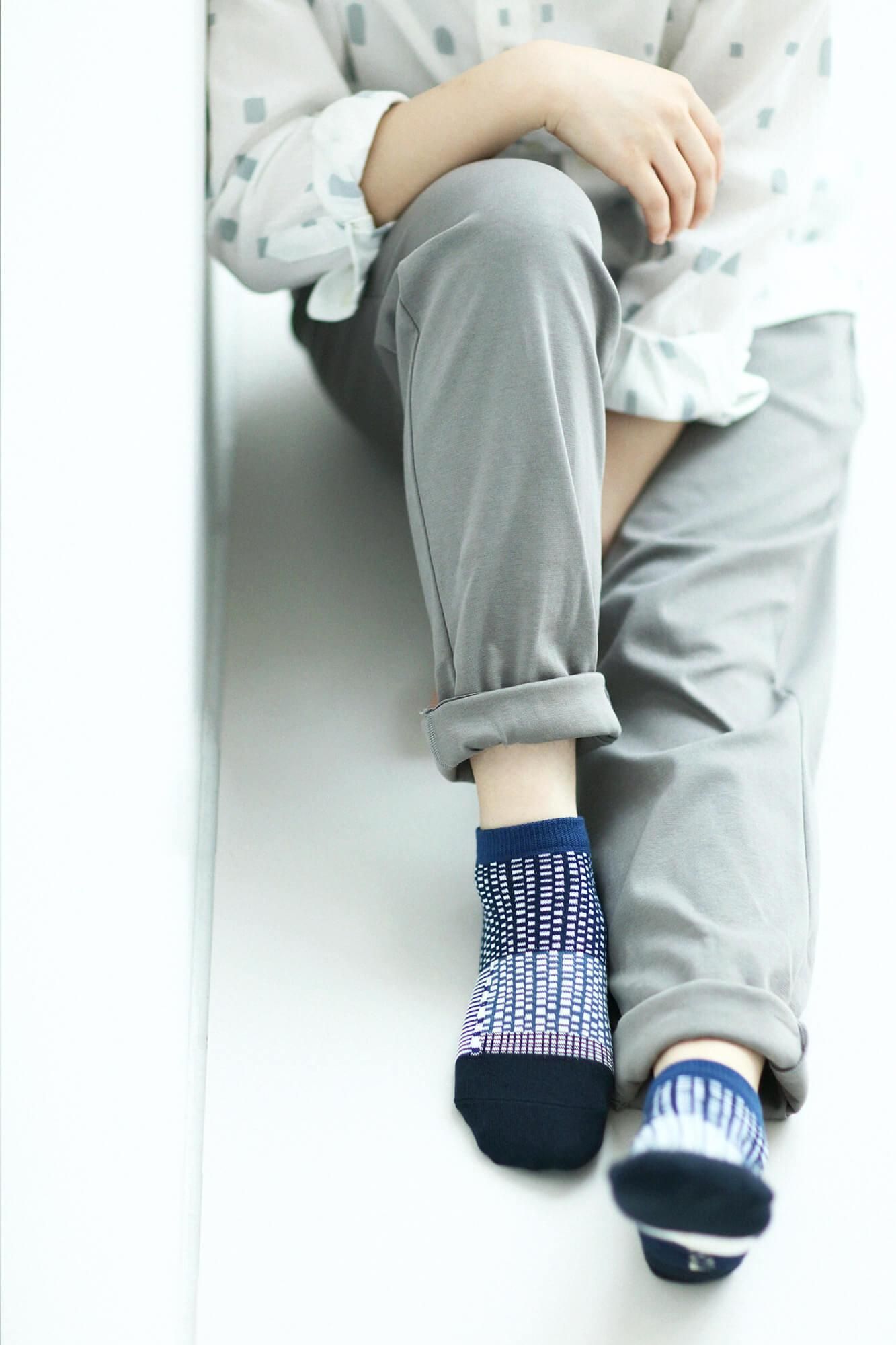 Round Toe Tabi Socks（Low-cut）／Lines and Dots Seiwa