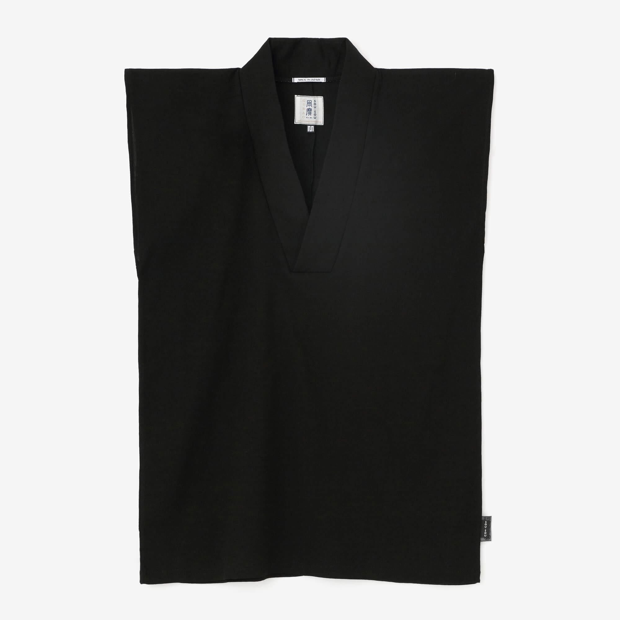 高島縮棉 40/40無袖風靡/黑色