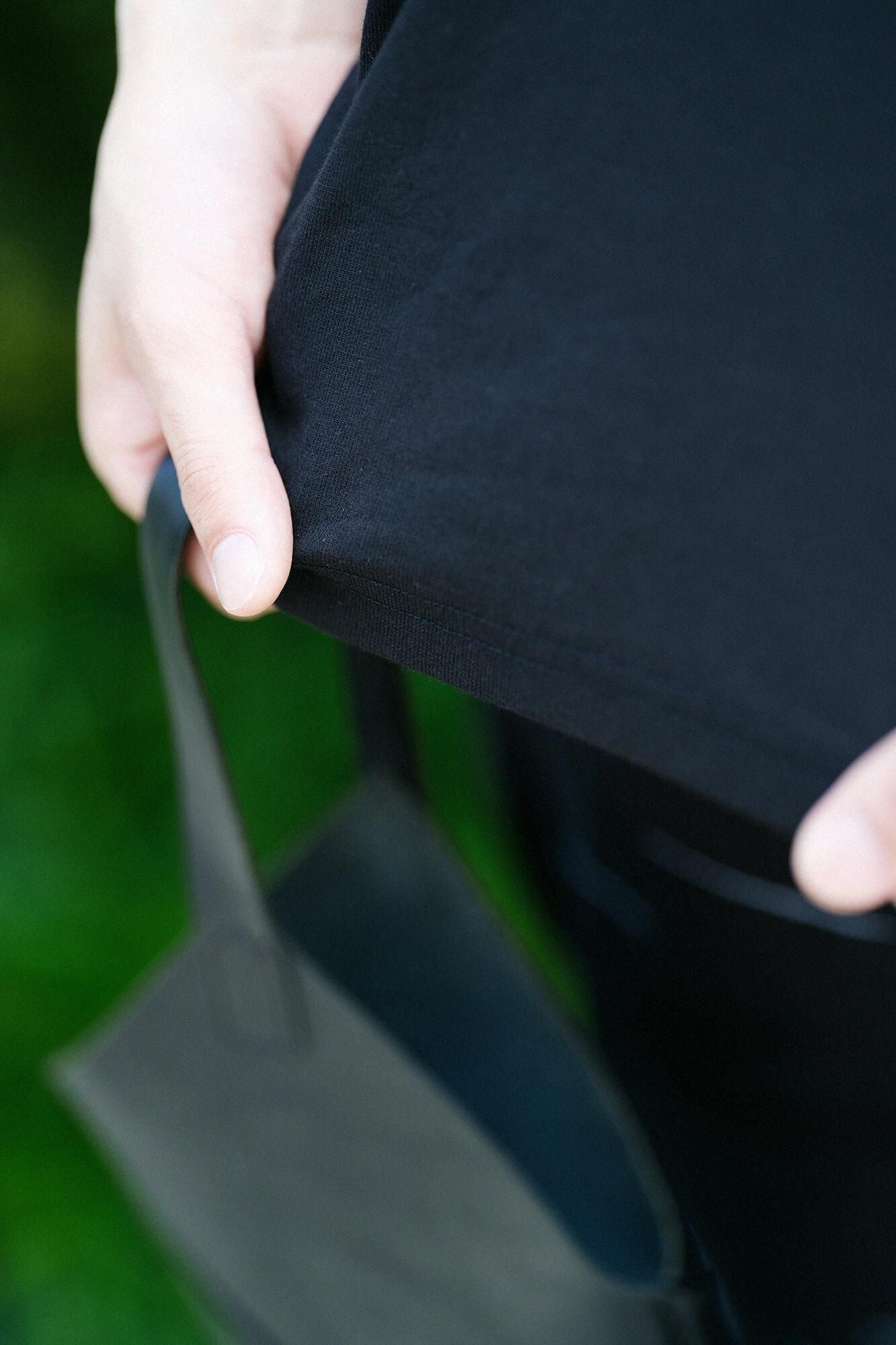 高島縮棉 40/40無袖風靡/黑色