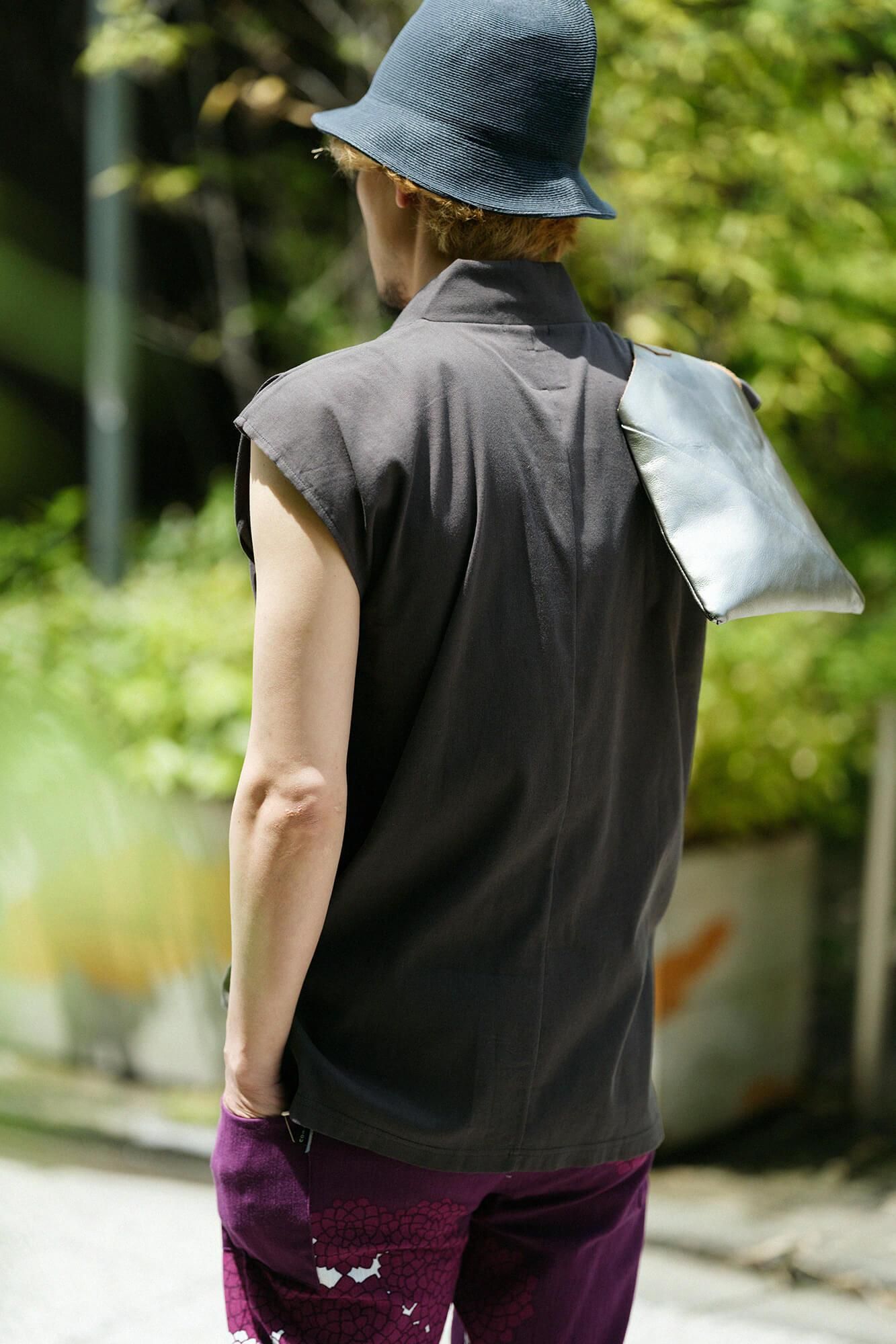 【官網限定】高島縮棉 40/40無袖風靡/深灰色