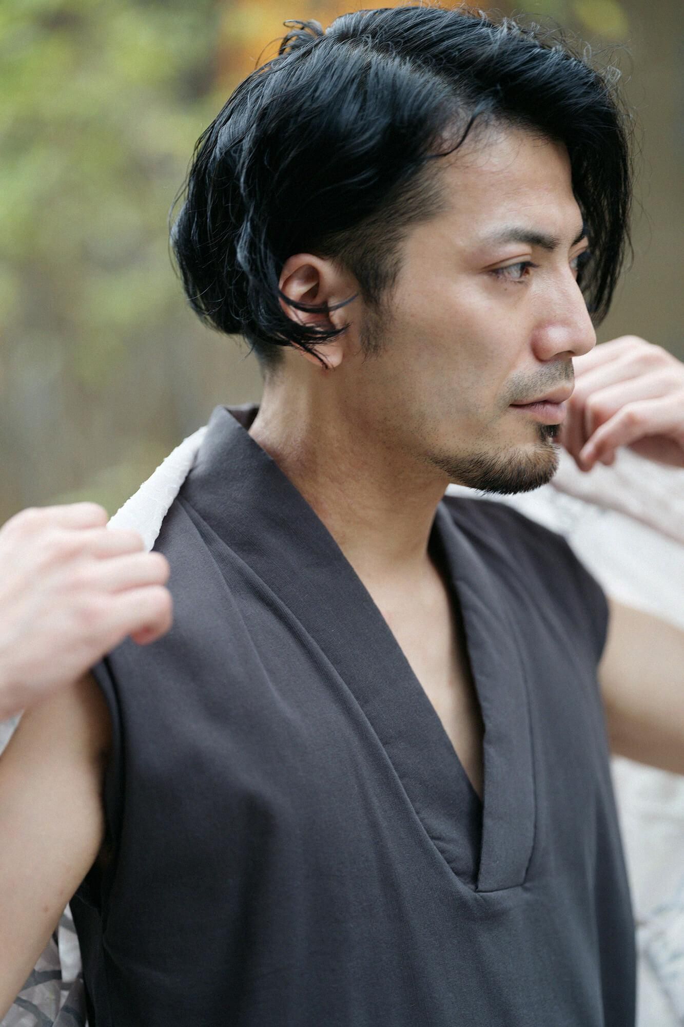 【官網限定】高島縮棉 40/40無袖風靡/深灰色