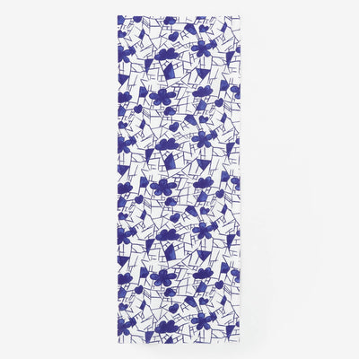 Isemomen Cotton Textile Handkerchief / Underglaze cobalt blue, Plum Blossoms and Cracked-ice - recreation