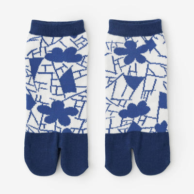 타비양말(Ank 길이) / 블렌딩 된 매실 꽃과 얼음이 많은 텍스트 (sometsugata ika hyouretsumon) 사본 (pressed) 【남・여성용】