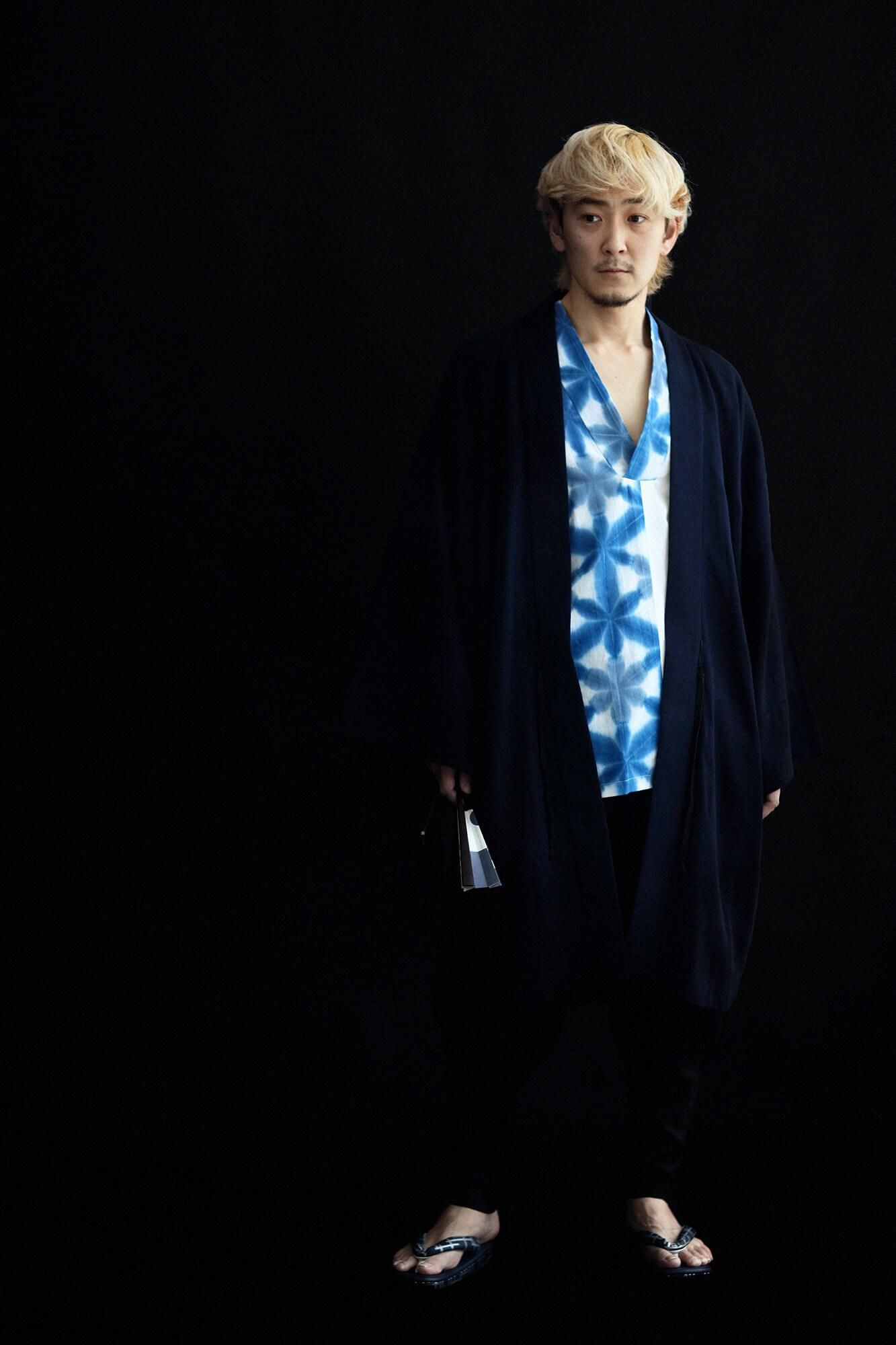 Nishijin Sandals(Nishijinzori)/Fence Dark blue