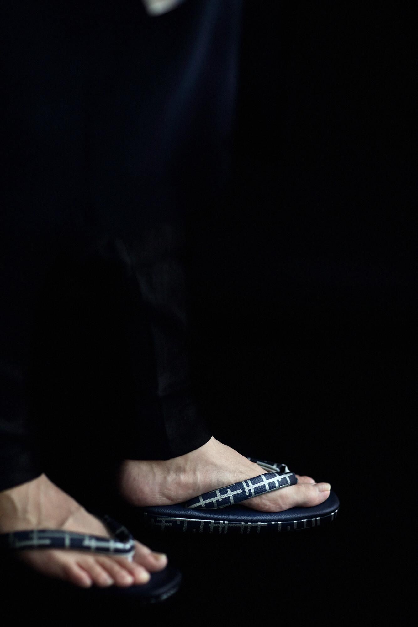 Nishijin Sandals(Nishijinzori)/Fence Dark blue