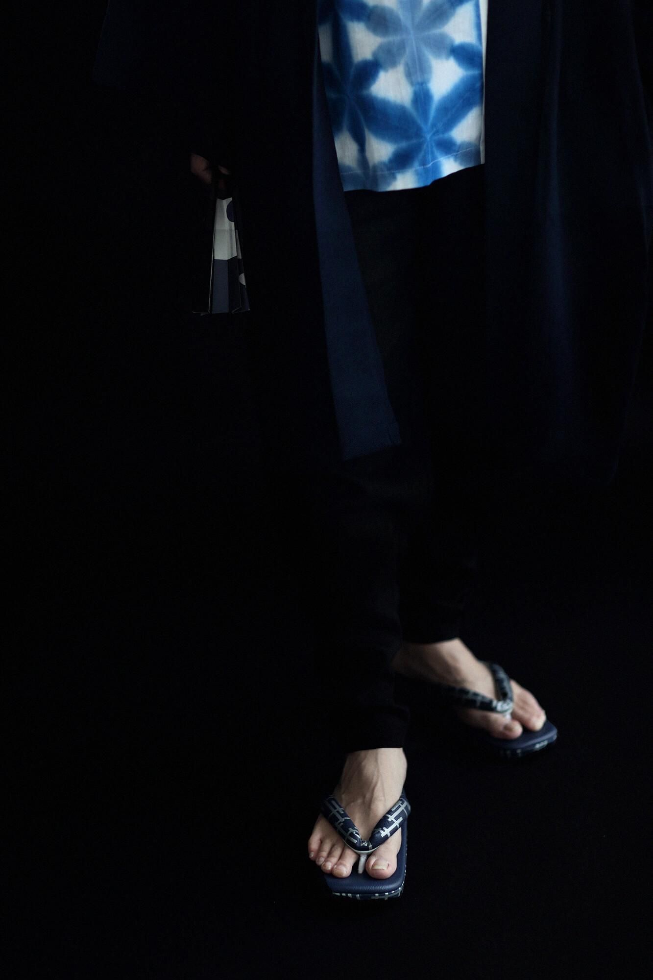 Nishijin Sandals(Nishijinzori)/Fence Dark blue