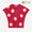 Tabata Tie-dye Large Polka Dots Cap Sleeve Top / large polka dots, Scarlet x Light Beige