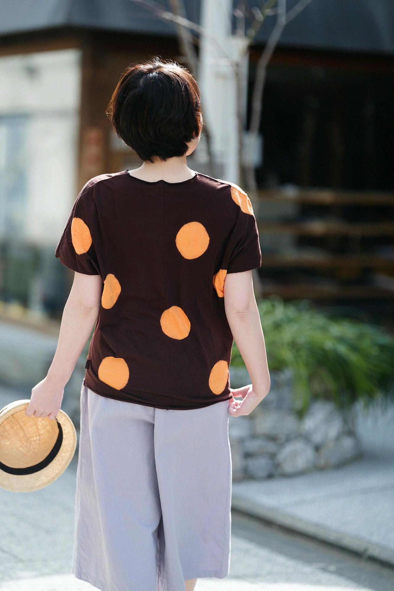 吸烟无袖吉班/大圆点宪法颜色x黄色（kiakka）