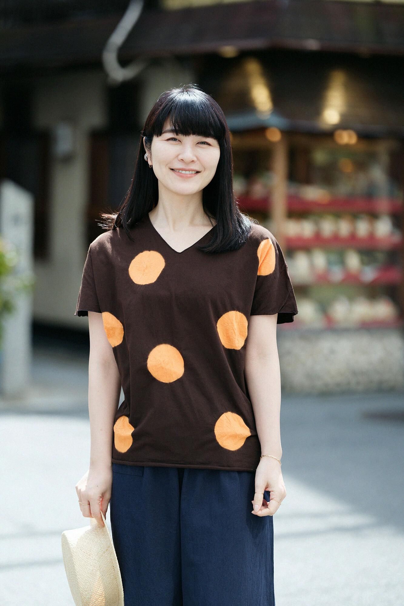 吸烟无袖吉班/大圆点宪法颜色x黄色（kiakka）