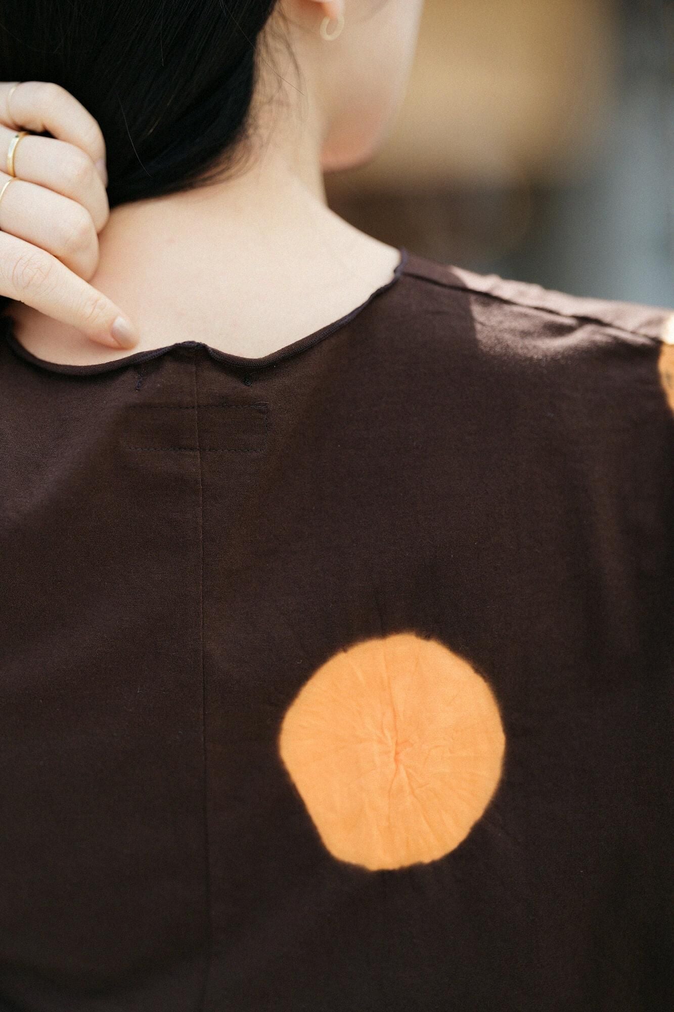 吸烟无袖吉班/大圆点宪法颜色x黄色（kiakka）