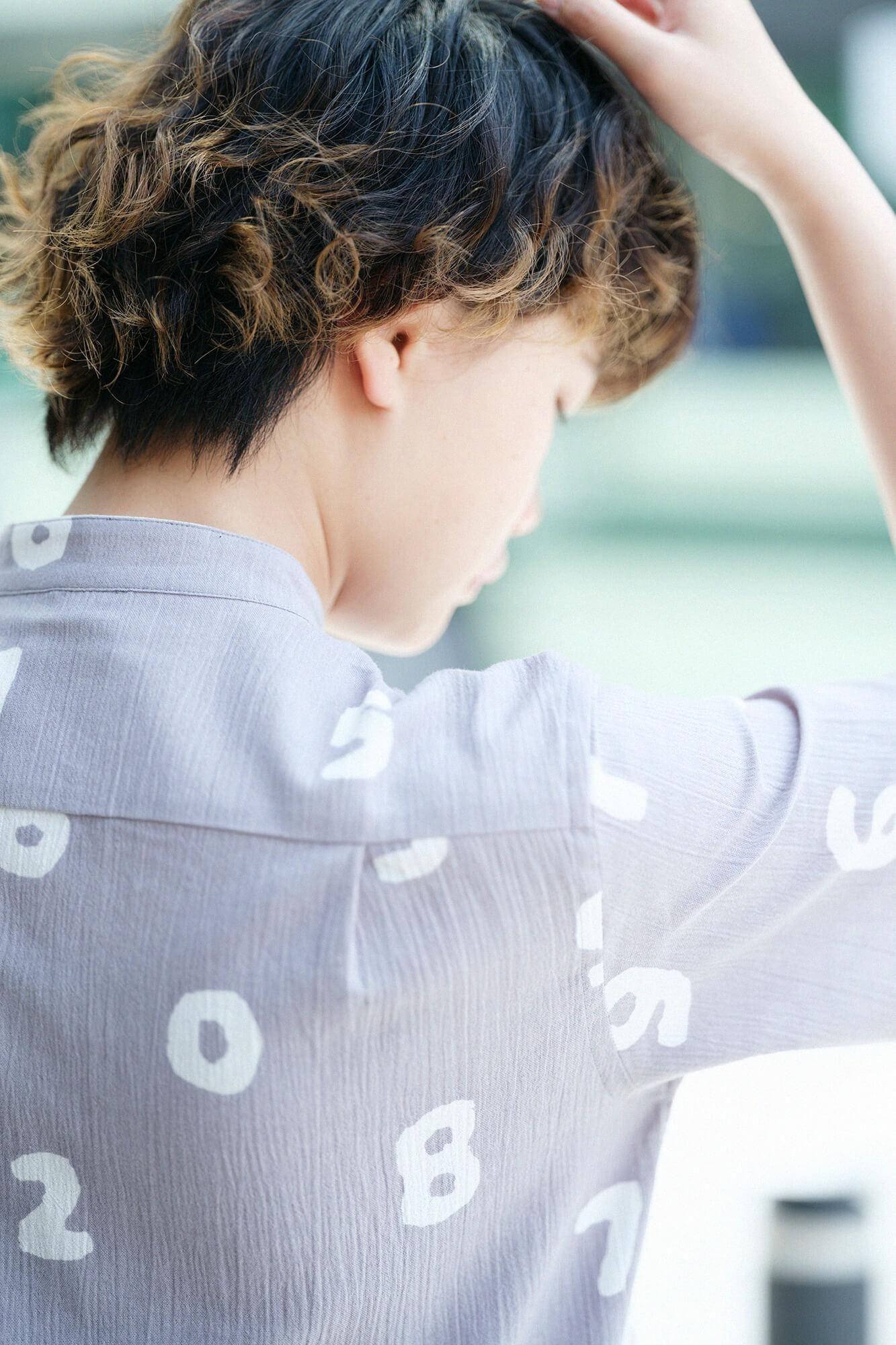 高島縮 20/20 スタンドカラー半袖シャツ SP／SO-SU-U