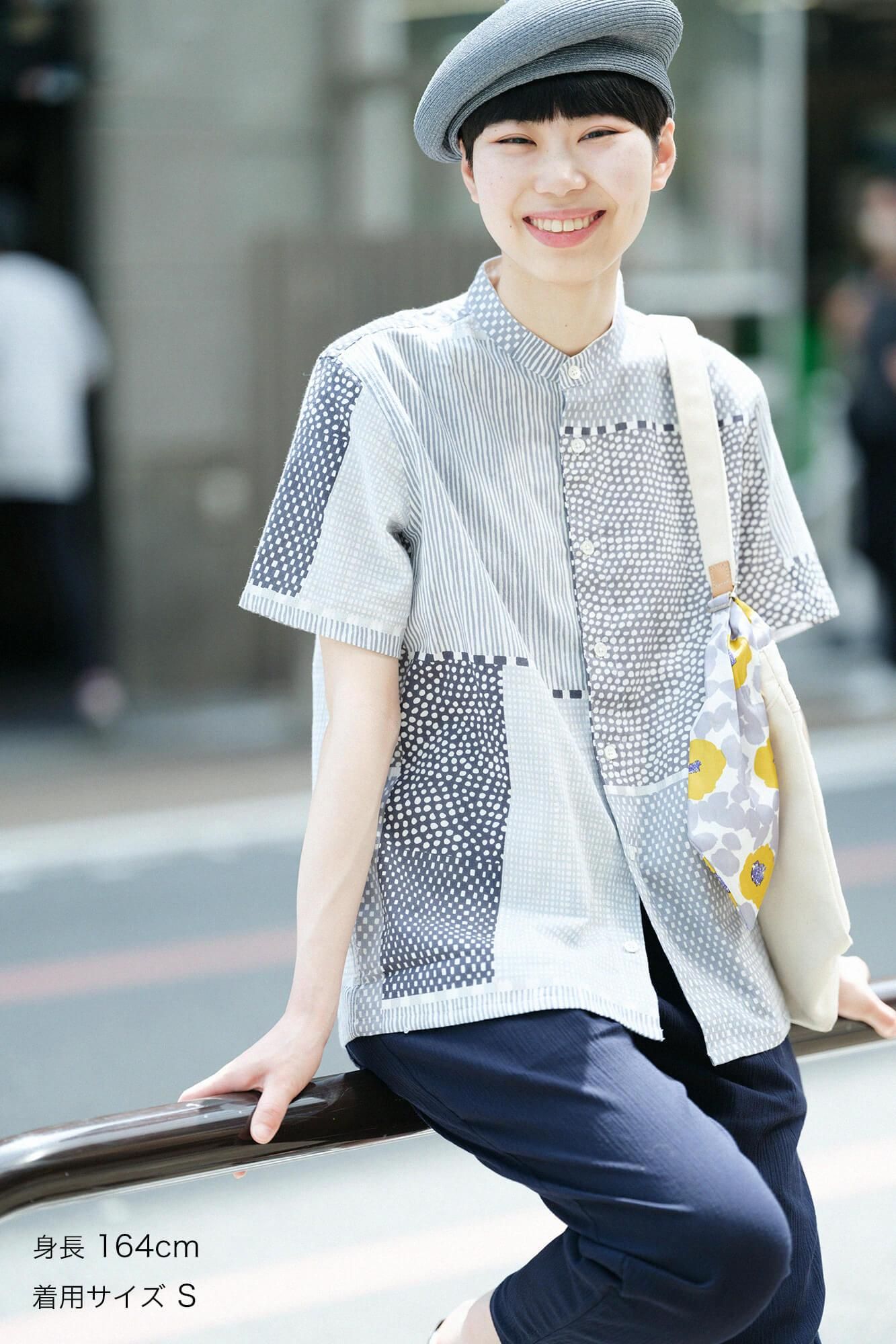 Takashima Chiku 20/20支架领子短袖衬衫SP/Magasane