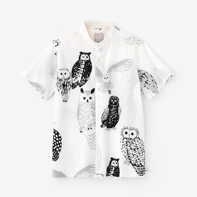 Chizimi Cotton 20/20 Stand Collar Short Sleeve Shirt SP / Owl