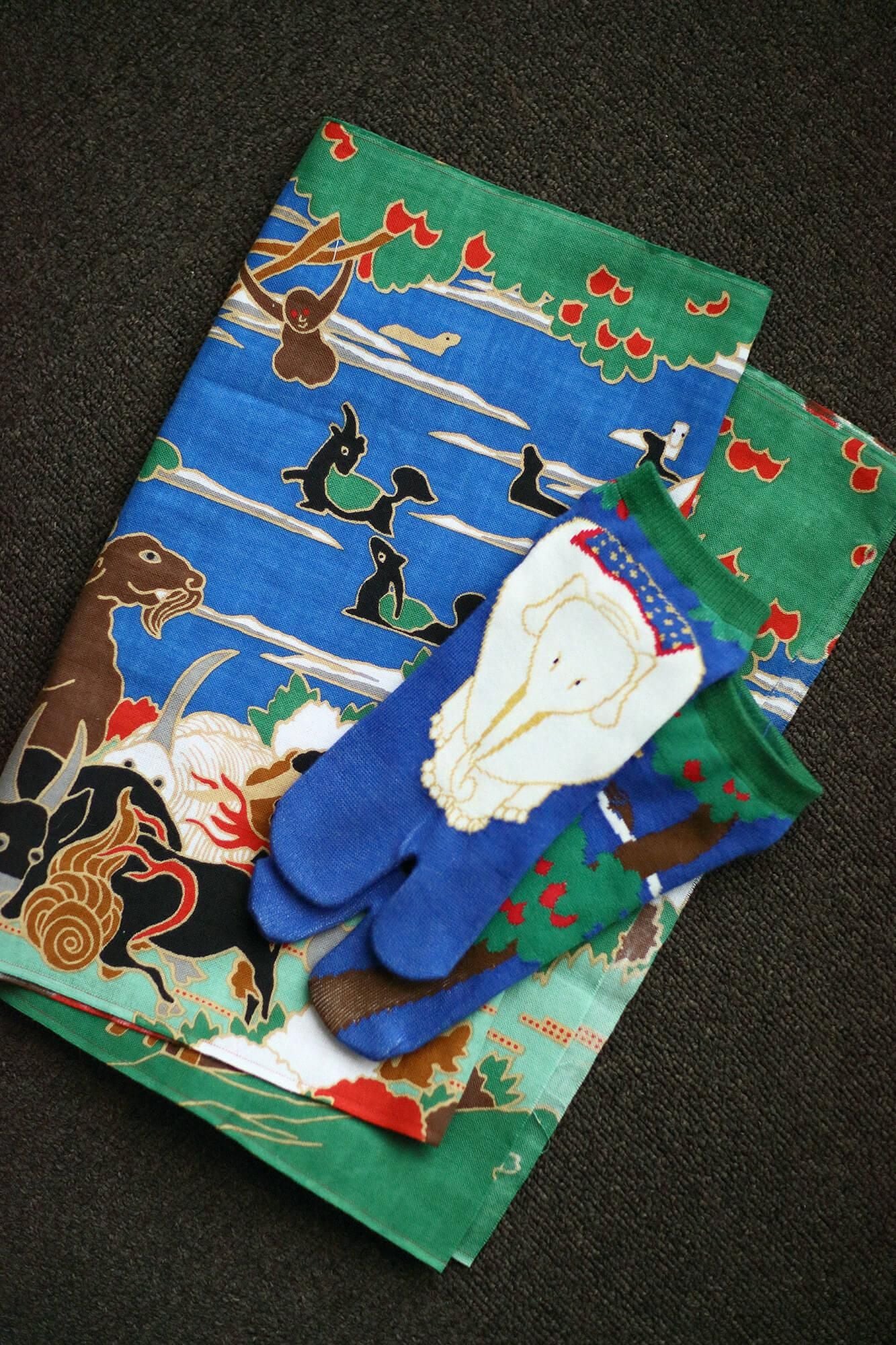 分趾襪（腳踝長度）／伊藤若冲 鳥獸花木圖屏風 再現 【男・女性用】