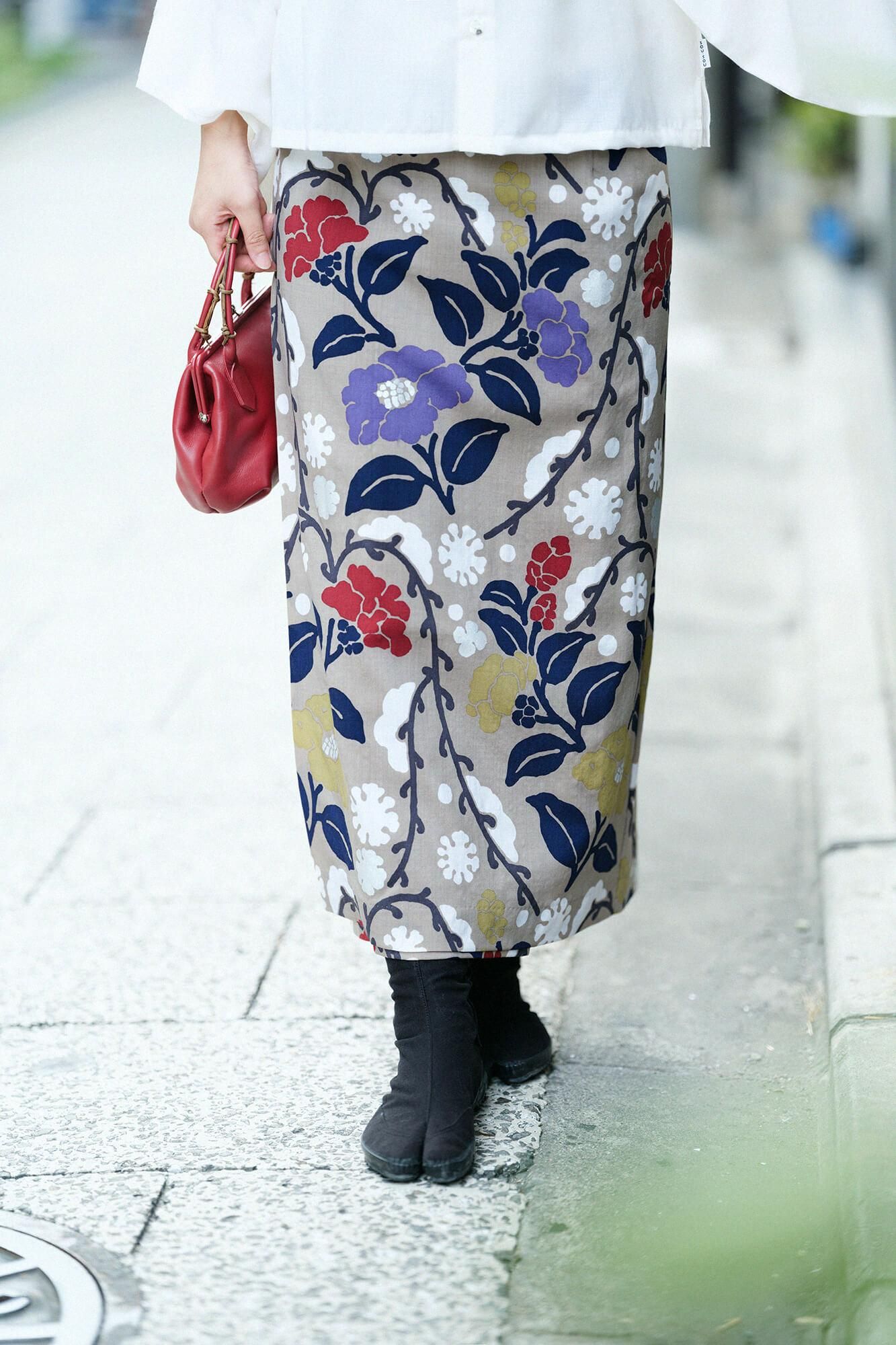 モスリン こしき／雪持柳（ゆきもちやなぎ）に椿（つばき）