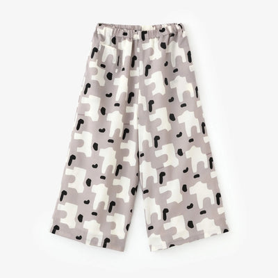 Muslin Wool  Wide-legged Pants／Bustle