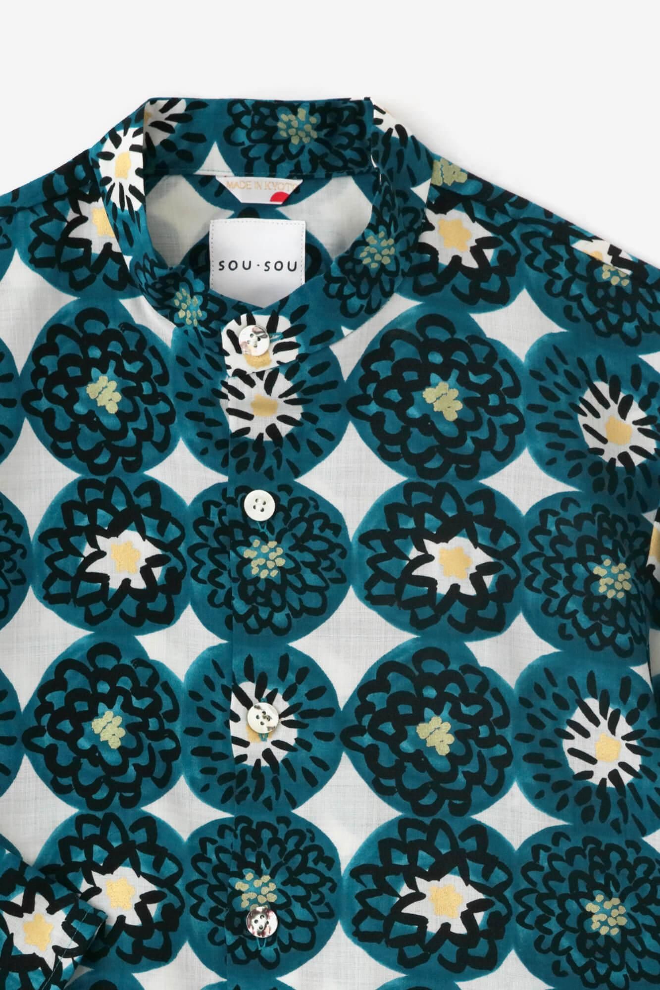 Muslin Wool Kimono Sleeve Blouse / Winter Chrysanthemum