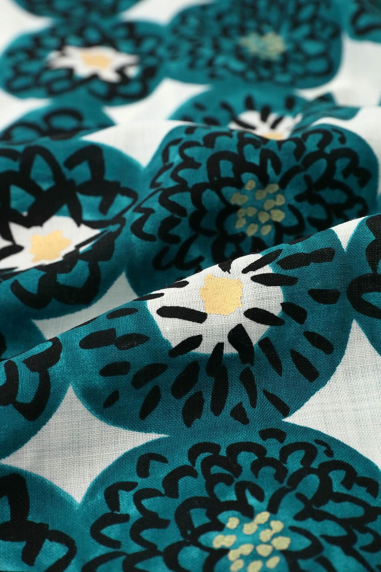 Muslin Wool Kimono Sleeve Blouse / Winter Chrysanthemum