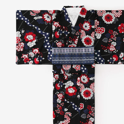 [Maßgeschneidert im Lieferumfang enthalten] Musselin-Kimono (vollständig gefüttert)/Faltfächer [*Lieferung dauert ca. 7 Wochen]