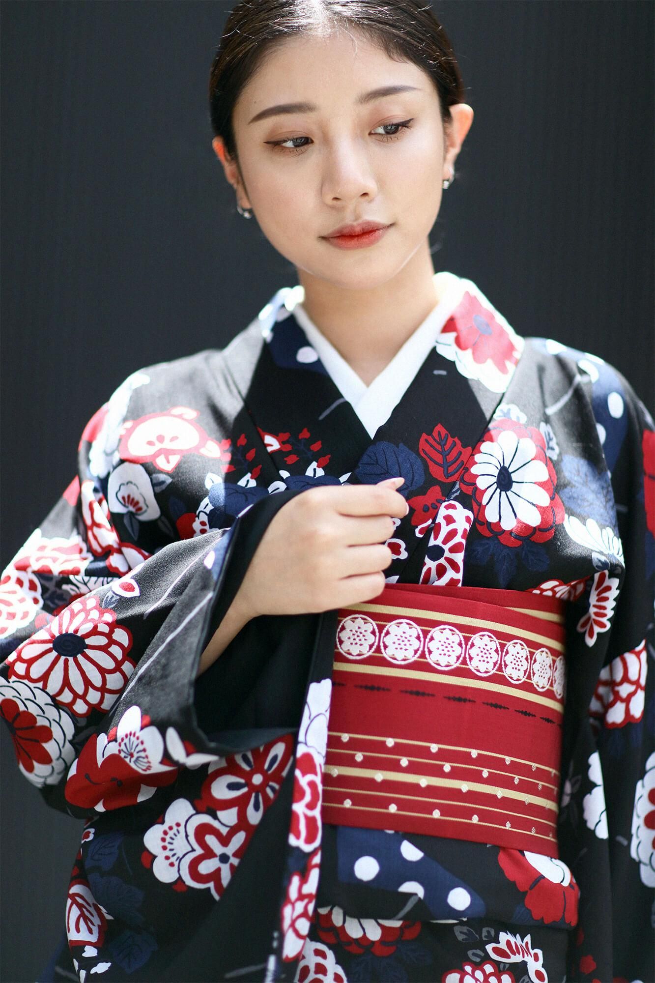 【Tailoring included】Muslin Wool Kimono（Fully Lined）/ Folding Fan【※Delivery in 7 weeks】