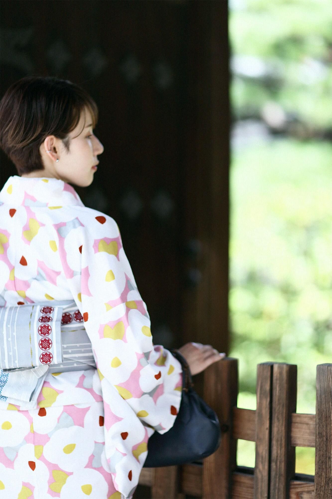 【Tailoring included】Muslin Wool Kimono（Fully Lined）/ Tsubakimon 【※Delivery in 7 weeks】