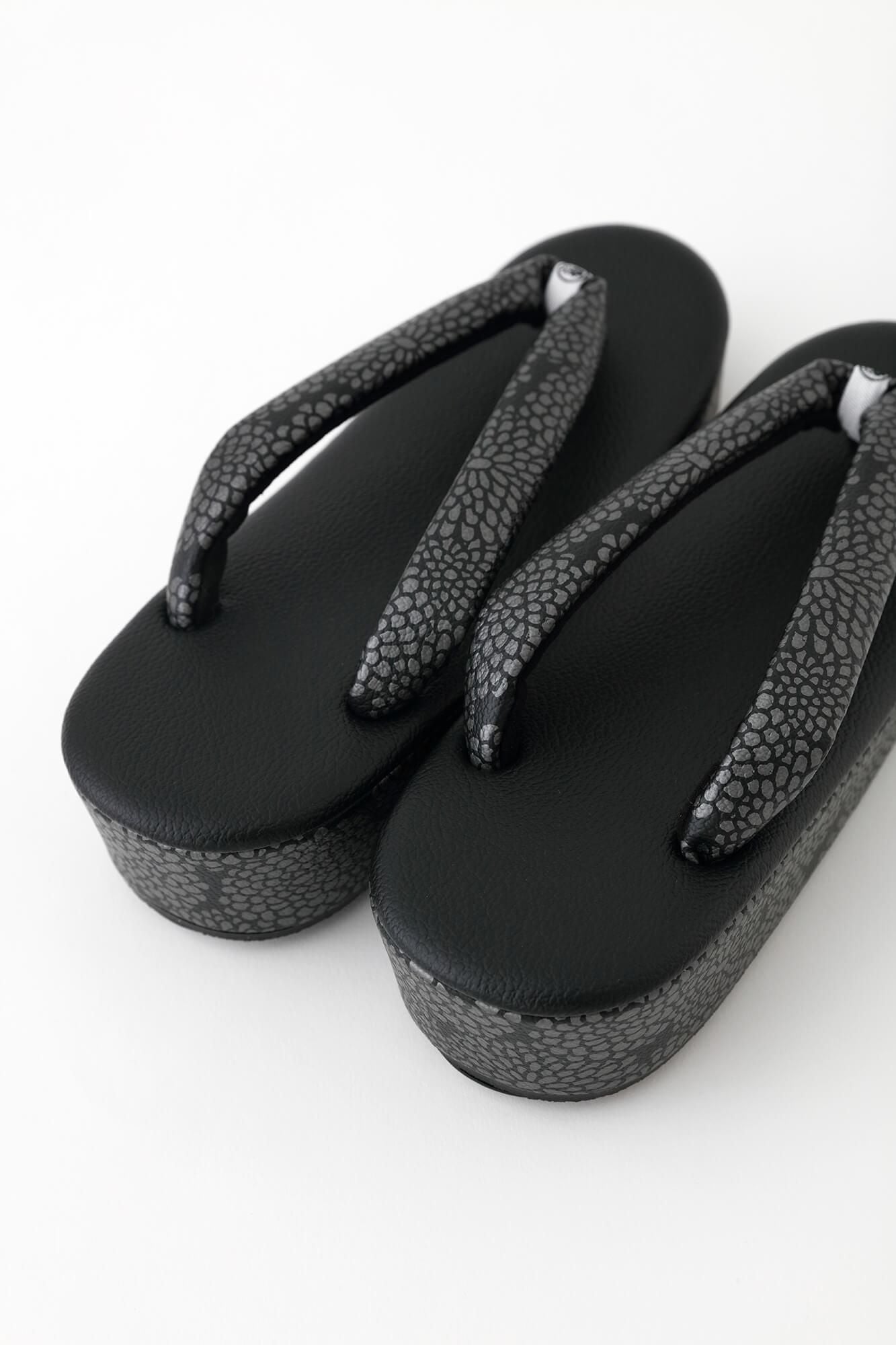 西陣草履／全菊 黑色