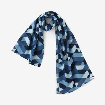 SOU・SOU×藤田染苑 藍捺染圍巾／菱形編