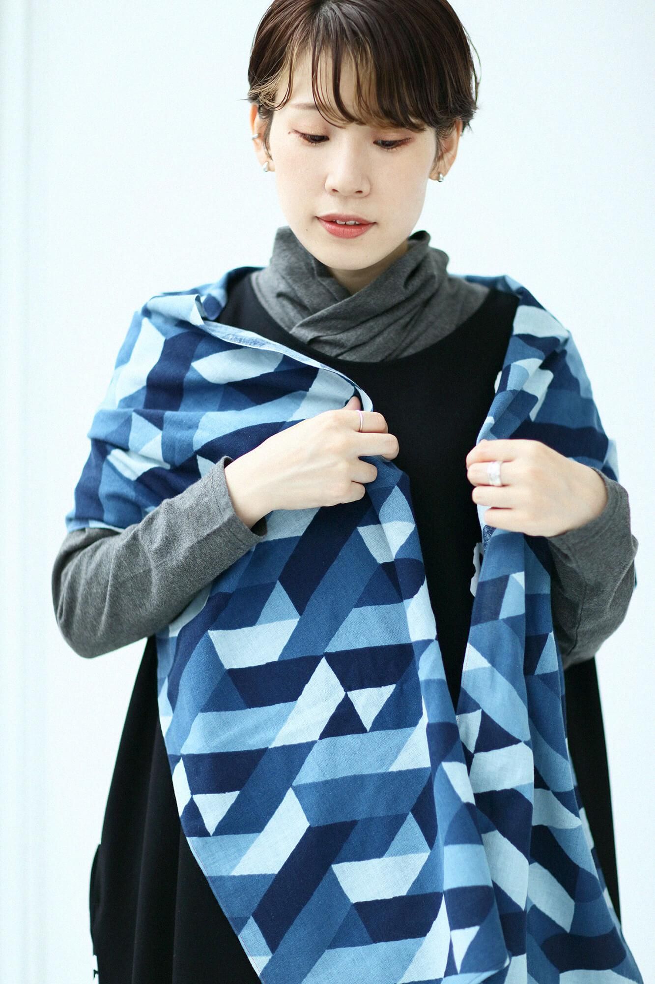 SOU・SOU　四角衣　藤田染苑　藍捺染 SOU・SOU 四角衣 藤田染苑 藍捺染