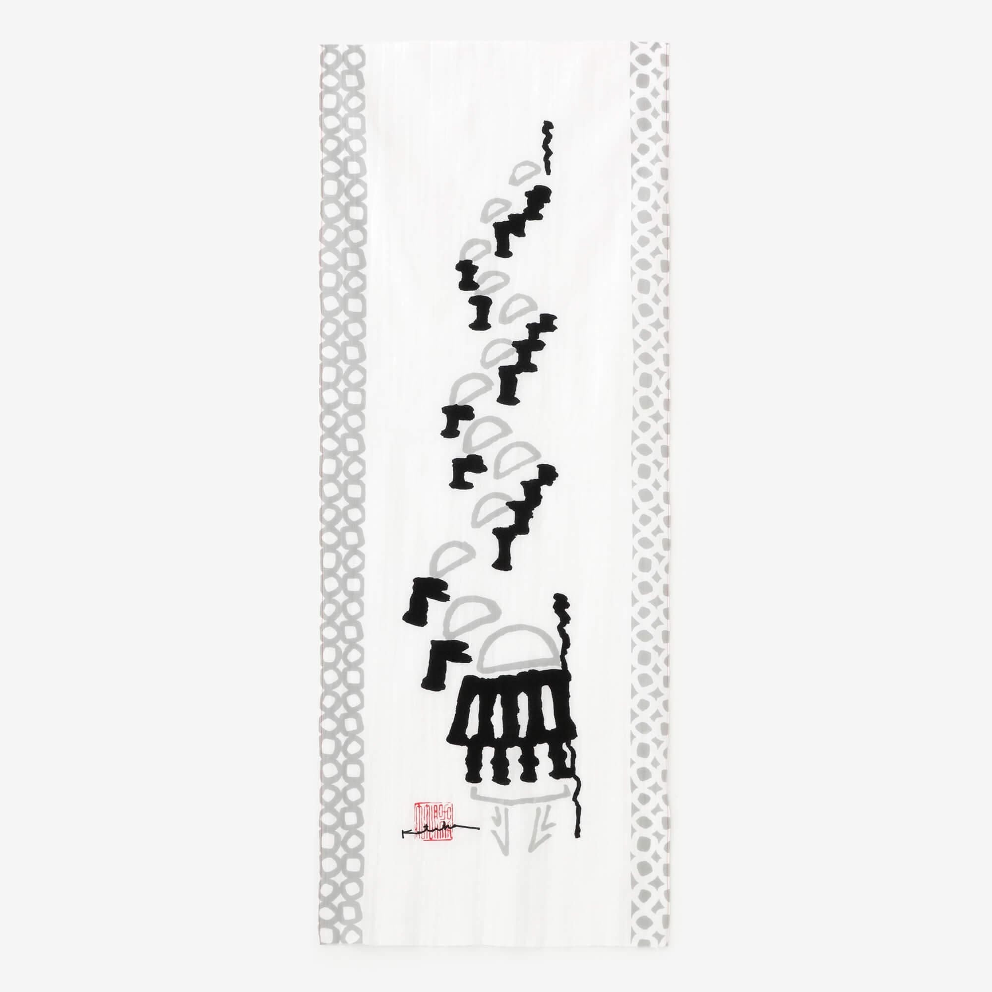Isemomen Cotton Textile Handkerchief / Nantenbo-Procession of monks-Recreation "Going" (Ou)