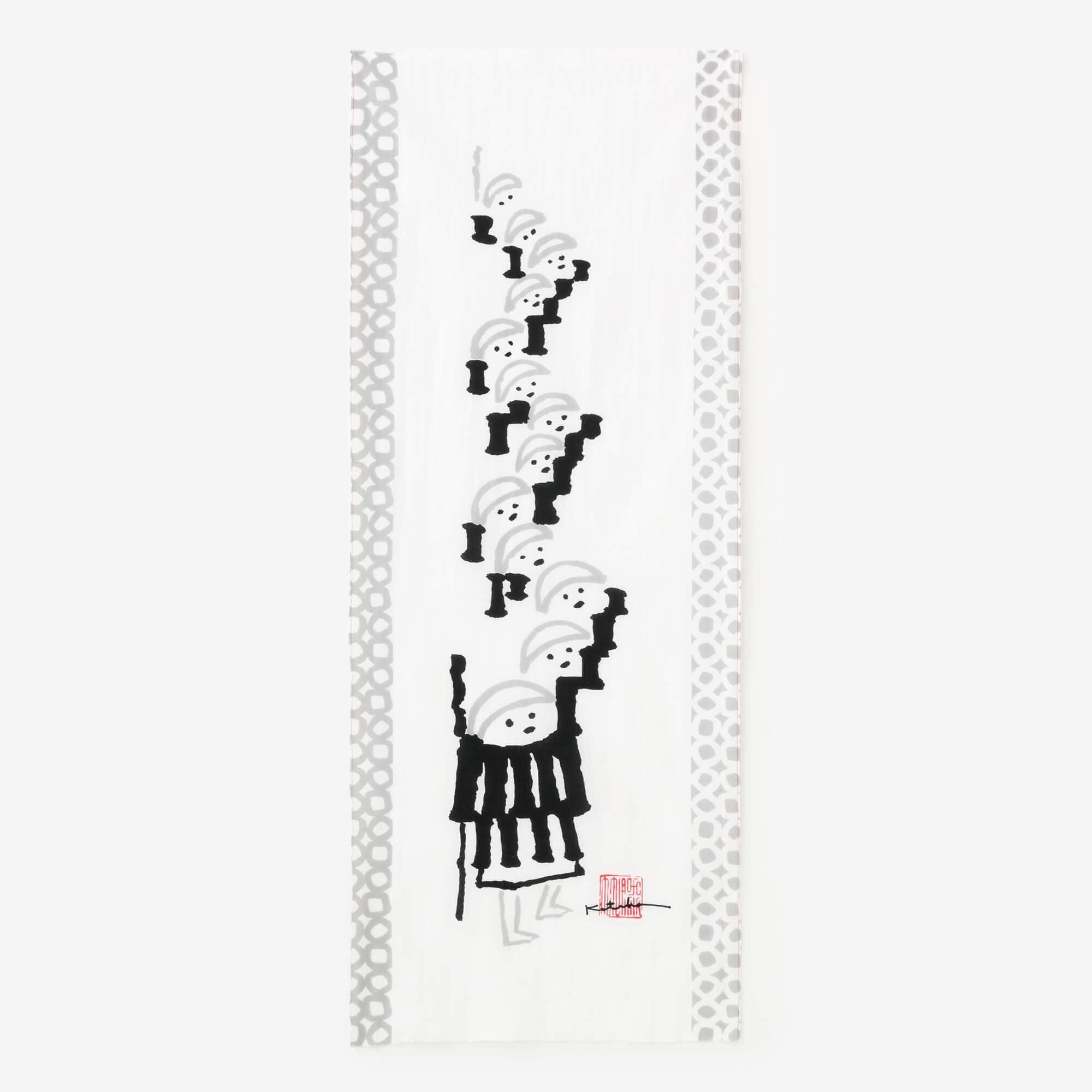 Isemomen Cotton Textile Handkerchief / Nantenbo-Procession of monks-Recreation "Return" (Kan)