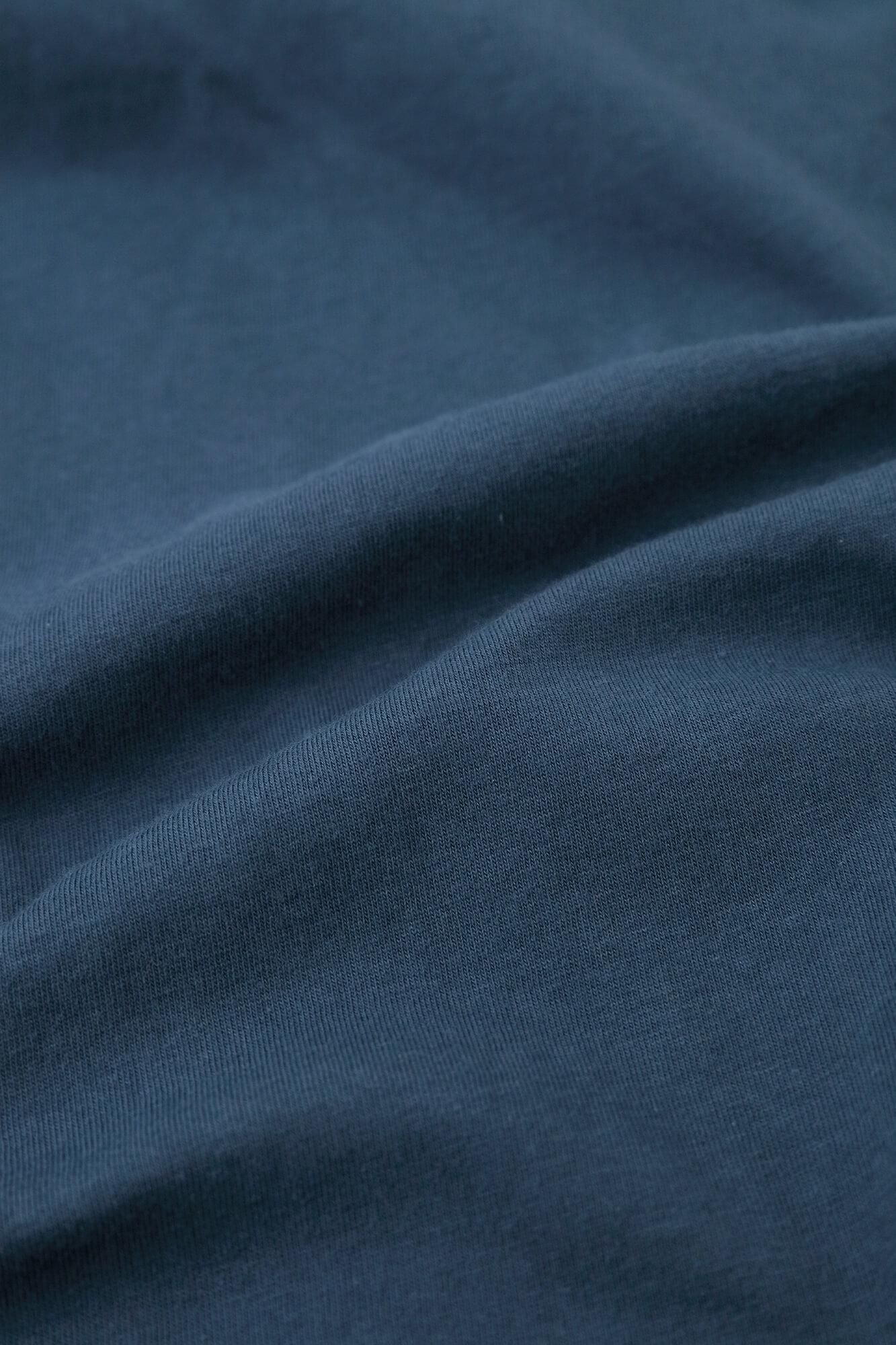 長袖V領上衣/暗藍色