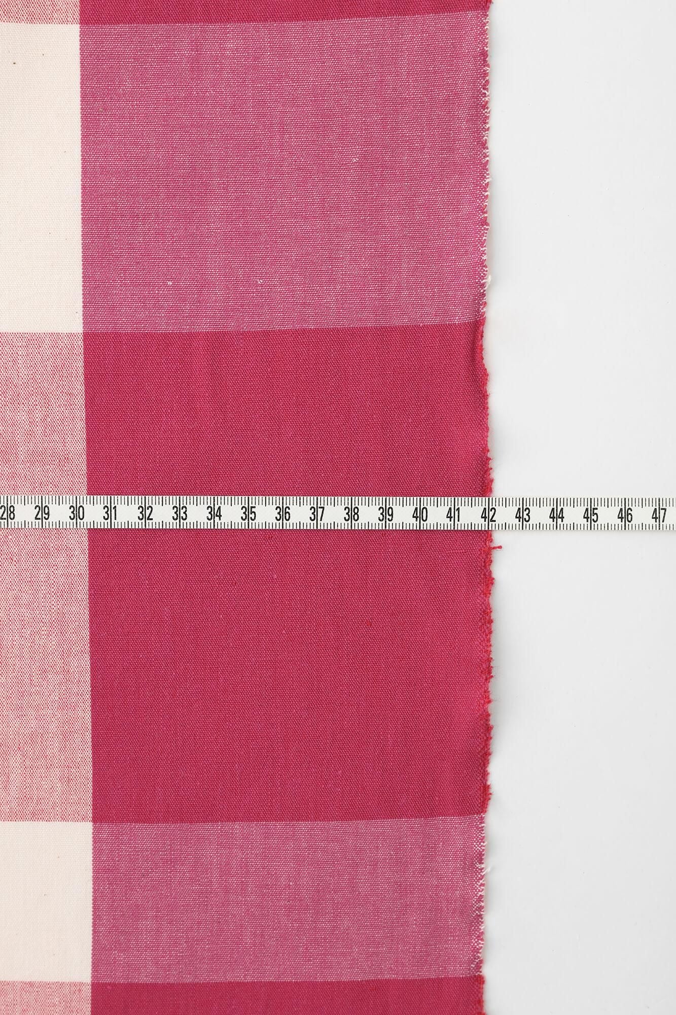 Textile  (Ise-momen cottonCotton 20/20)/Uji Bridge Lattice Peony color (Peony Pink)＜50cm＞