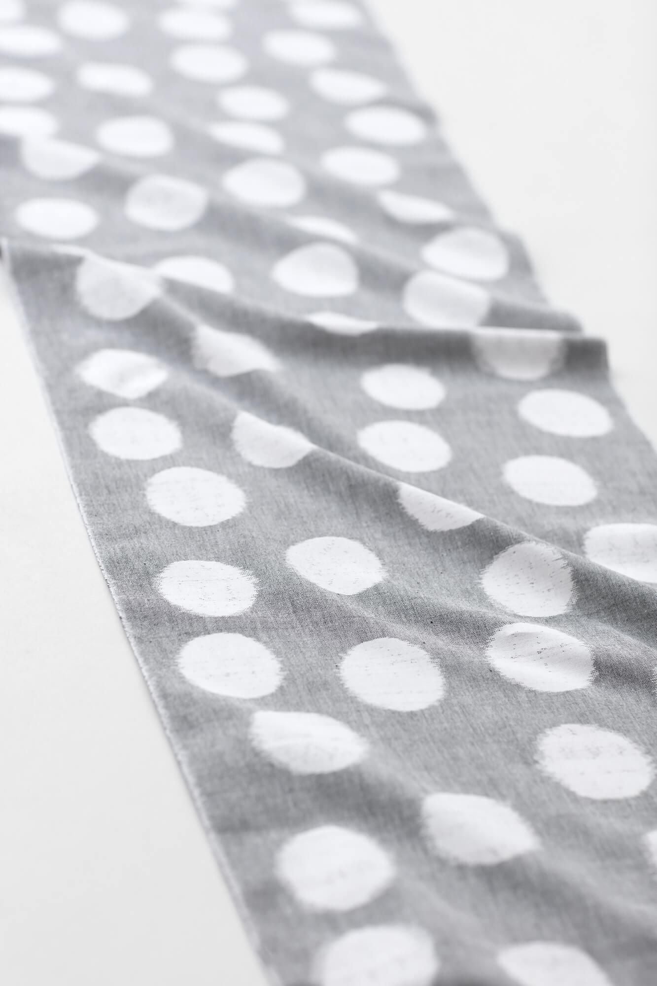Textile sold in cuts （Kurume Kasuri）／Polka Dots Heather ash (Light Gray)＜50cm＞