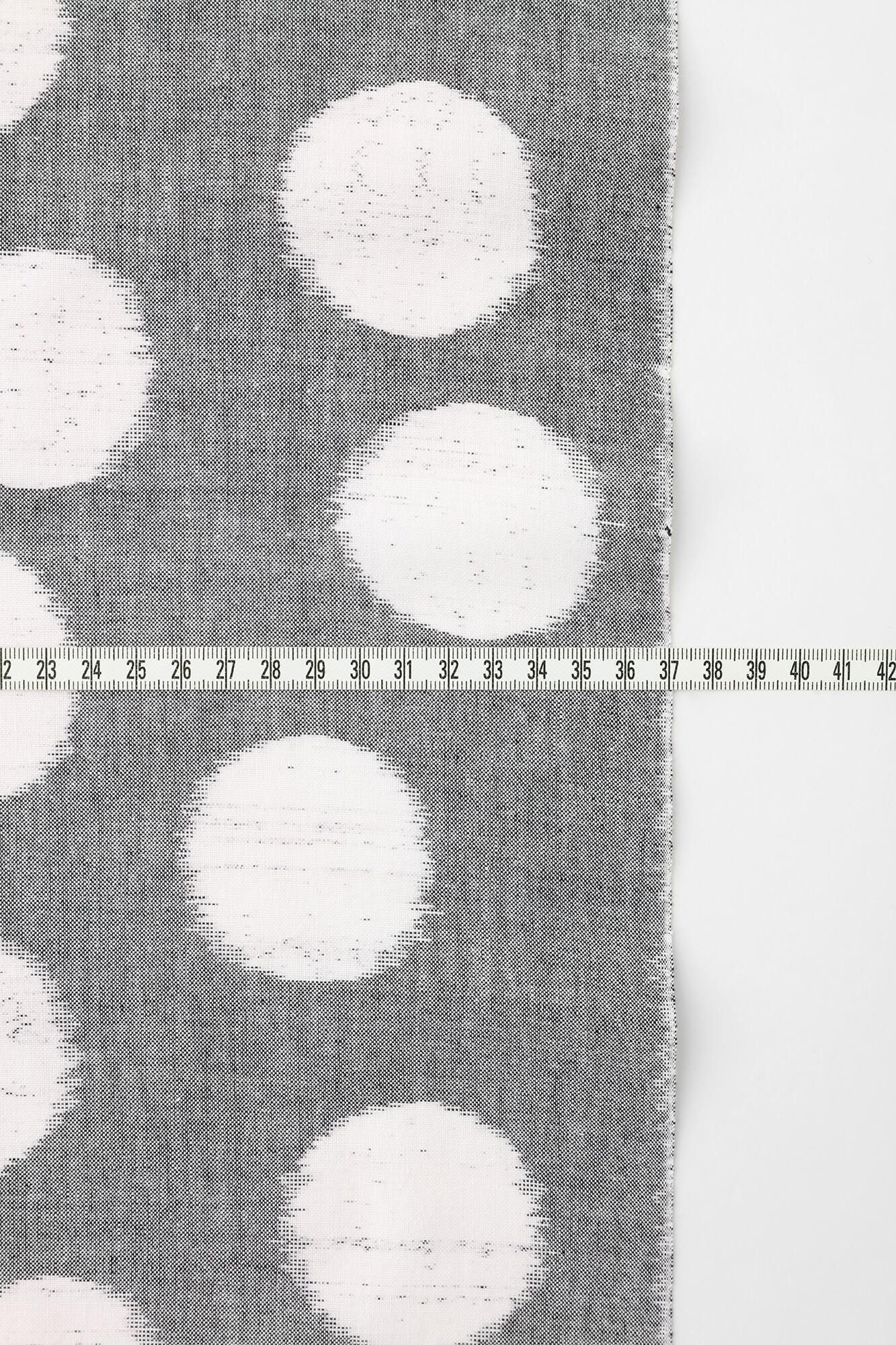 Textile sold in cuts （Kurume Kasuri）／Polka Dots Heather ash (Light Gray)＜50cm＞