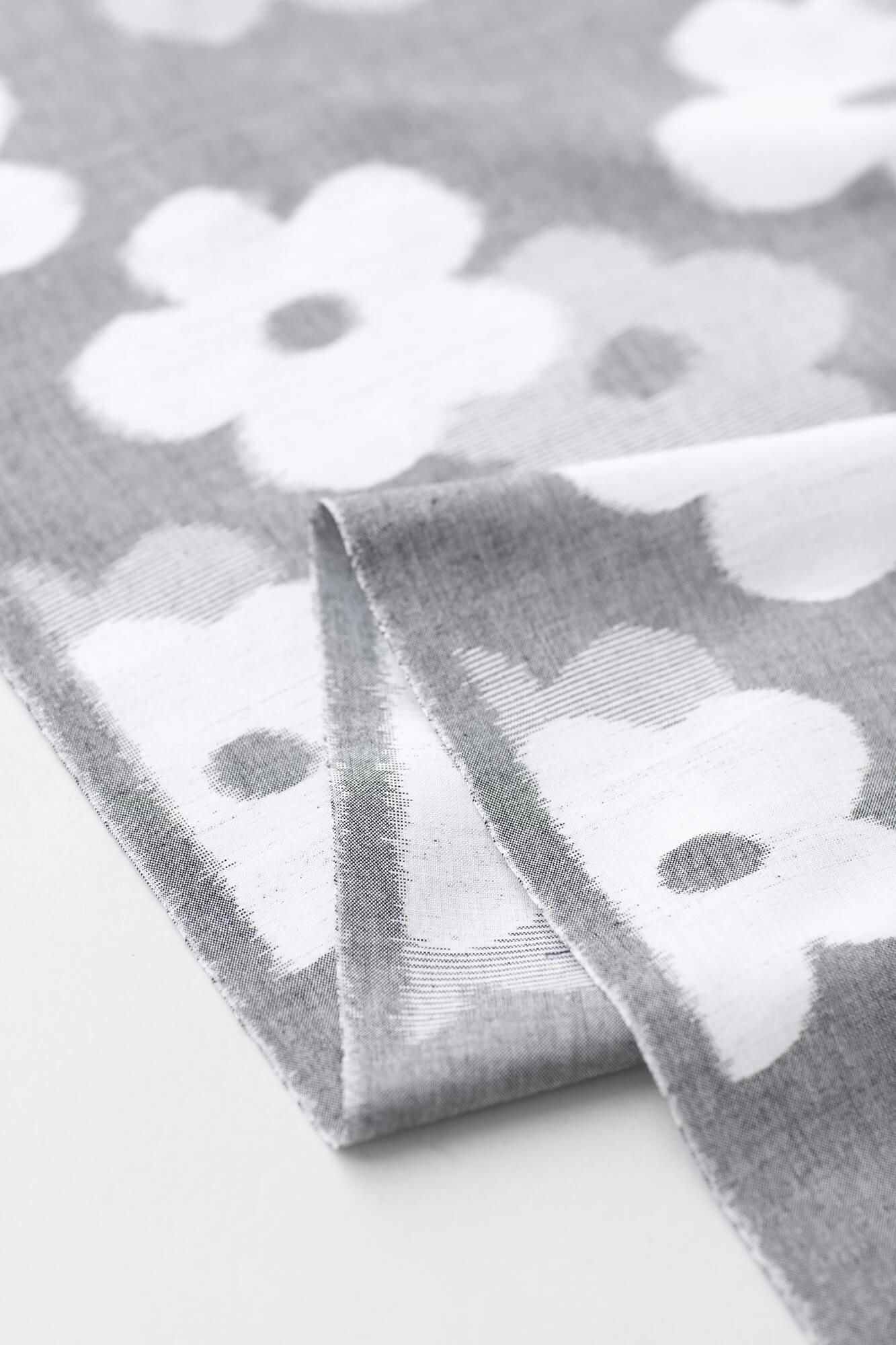 テキスタイル計り売り （久留米絣）／花がさね 杢灰（もくはい）＜50cm＞